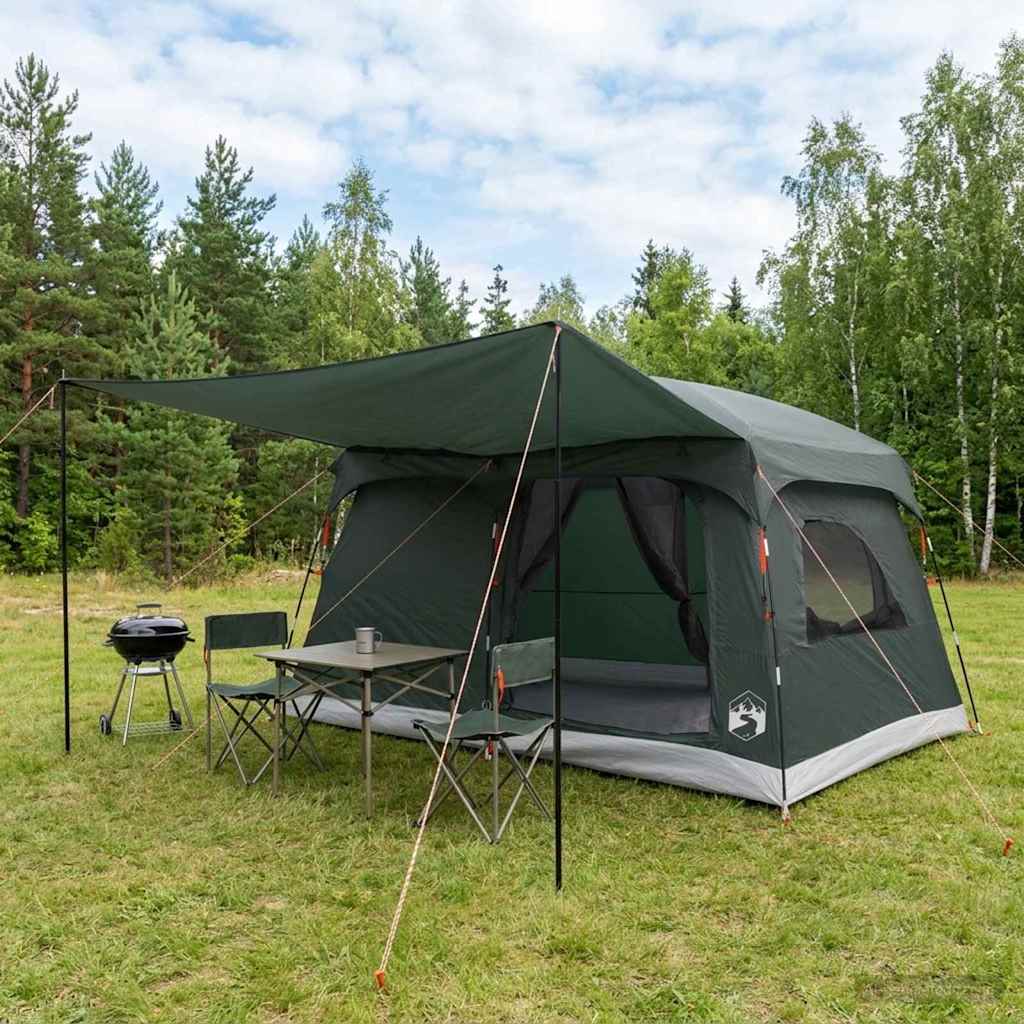 Familienzelt 6 Personen Olivegrün Polyester