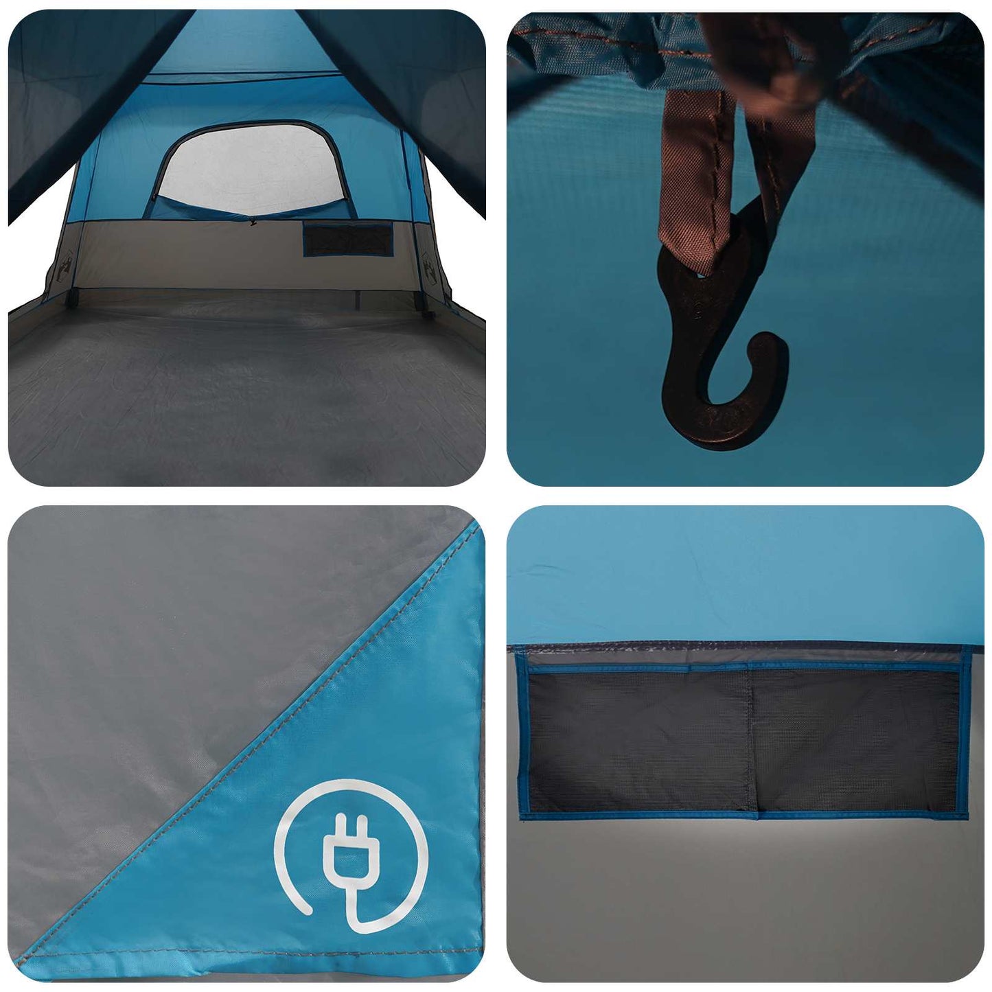 Familienzelt 8 Personen Blau Polyester
