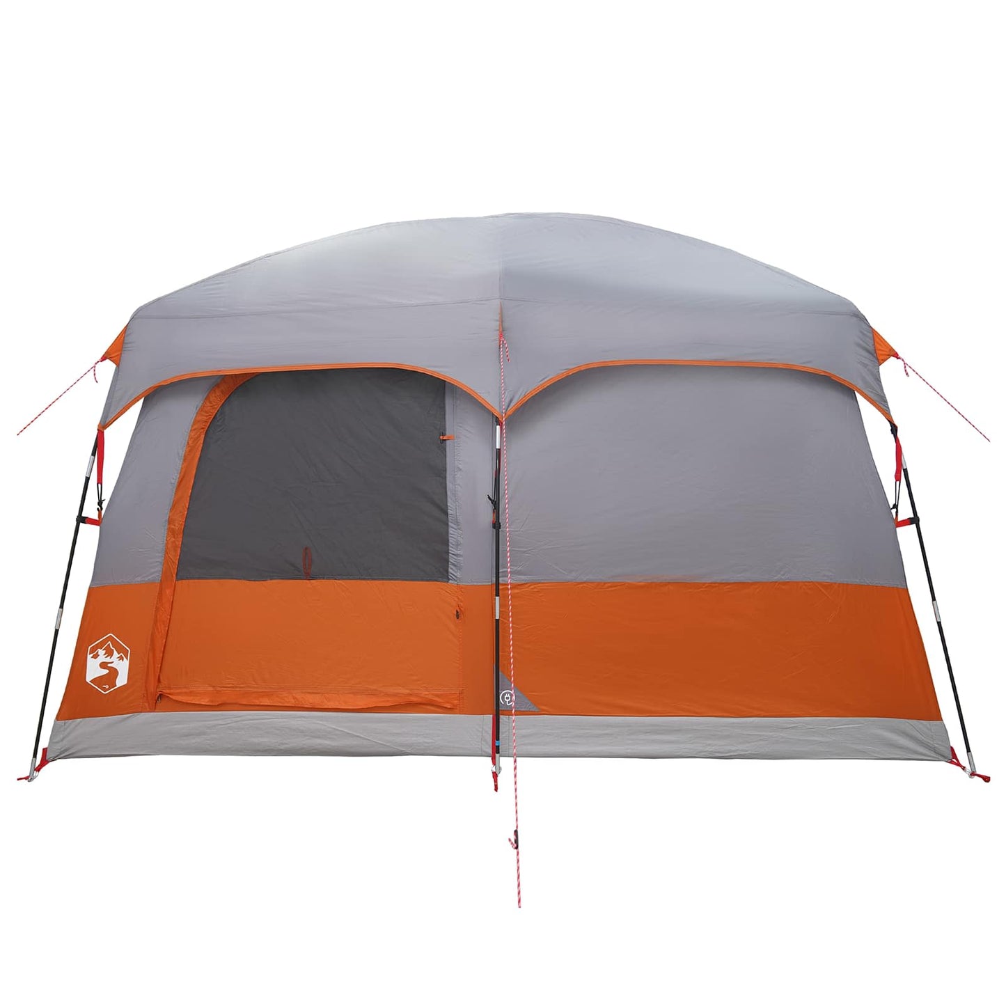 Familienzelt 8 Personen Grau und Orange Polyester