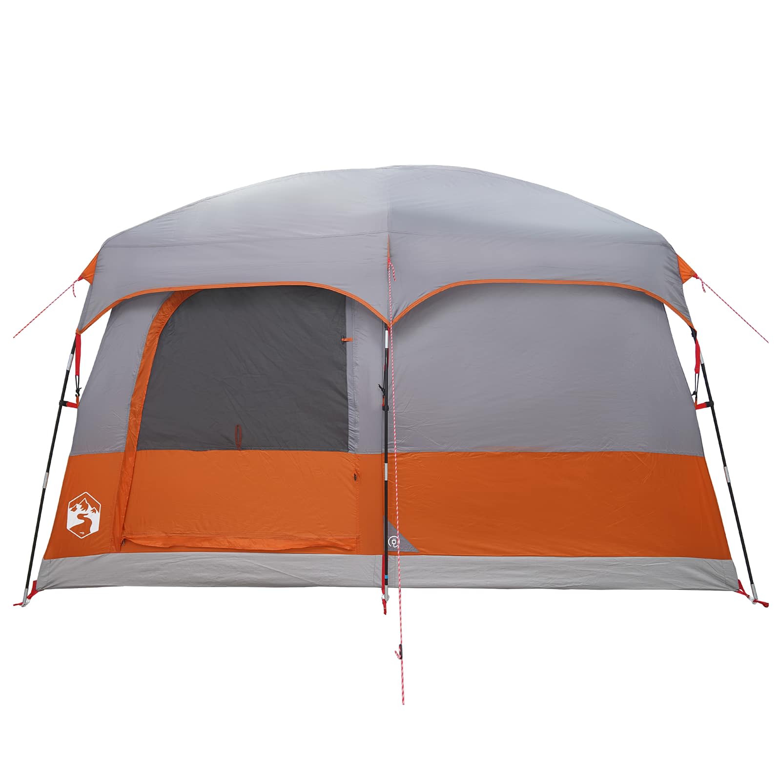 Familienzelt 8 Personen Grau und Orange Polyester
