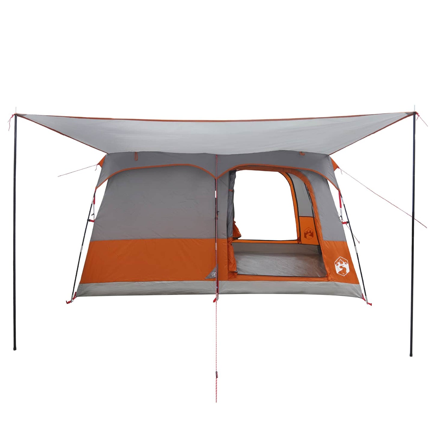 Familienzelt 8 Personen Grau und Orange Polyester