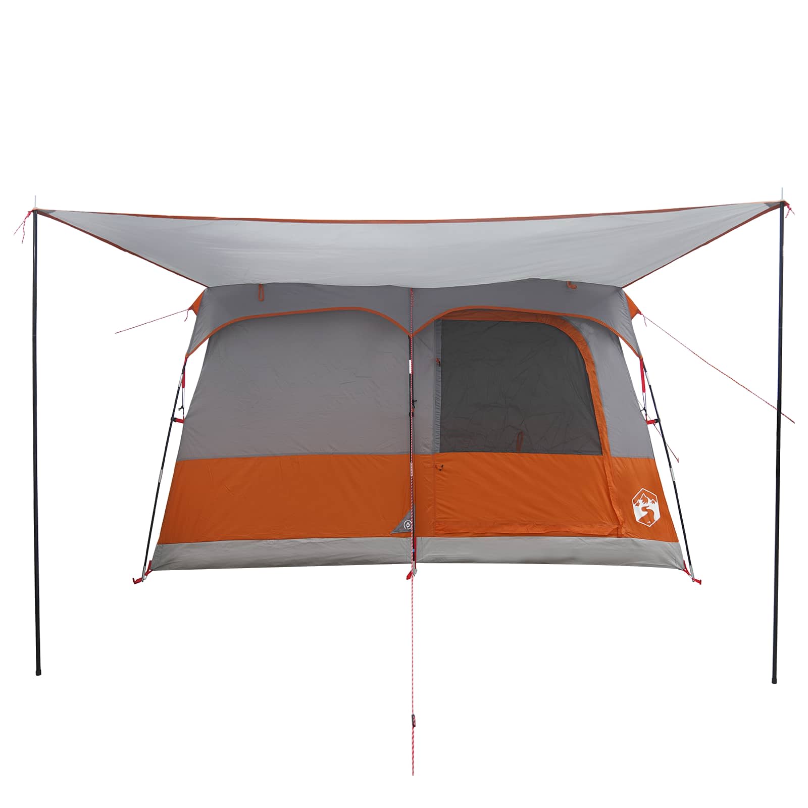 Familienzelt 8 Personen Grau und Orange Polyester