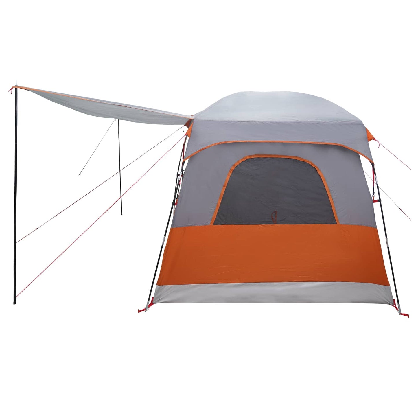 Familienzelt 8 Personen Grau und Orange Polyester
