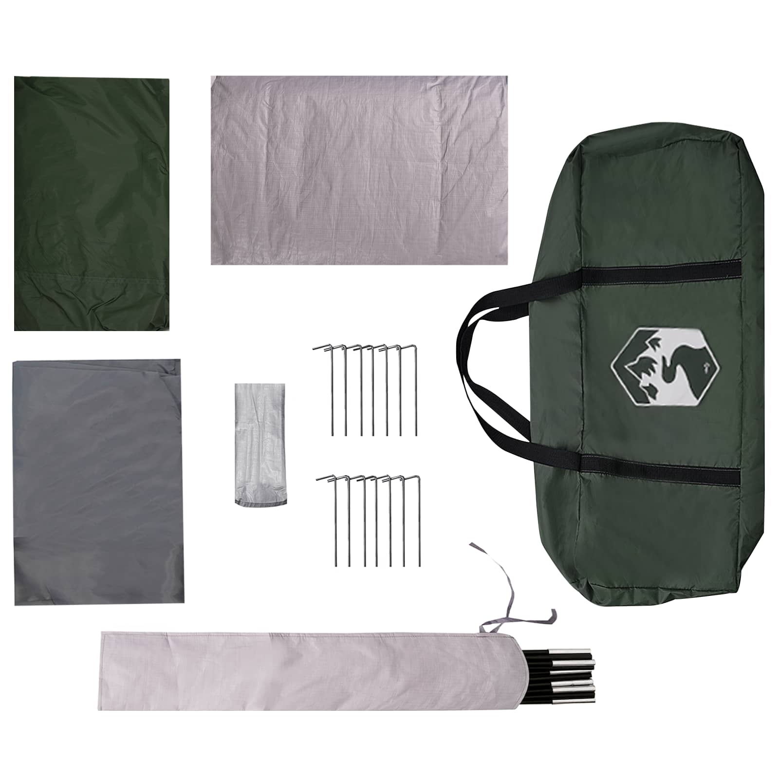 Familienzelt 8 Personen Olivegrün Polyester