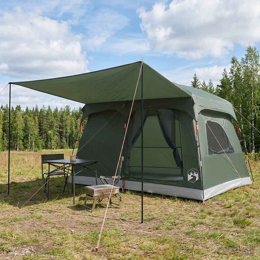 Familienzelt 8 Personen Olivegrün Polyester