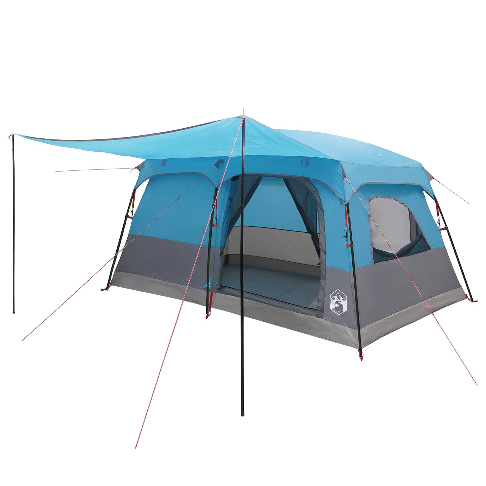 Familienzelt 10 Personen Blau Polyester und Stahl