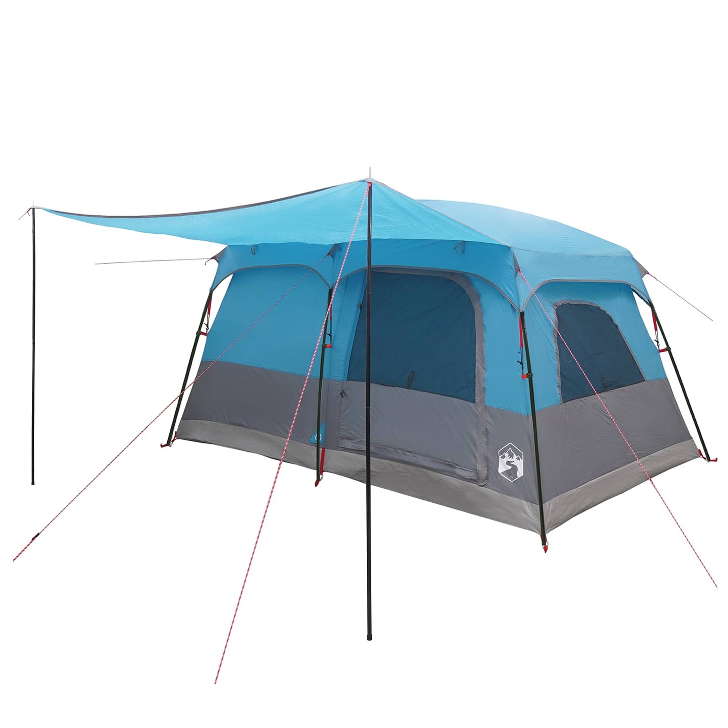 Familienzelt 10 Personen Blau Polyester und Stahl