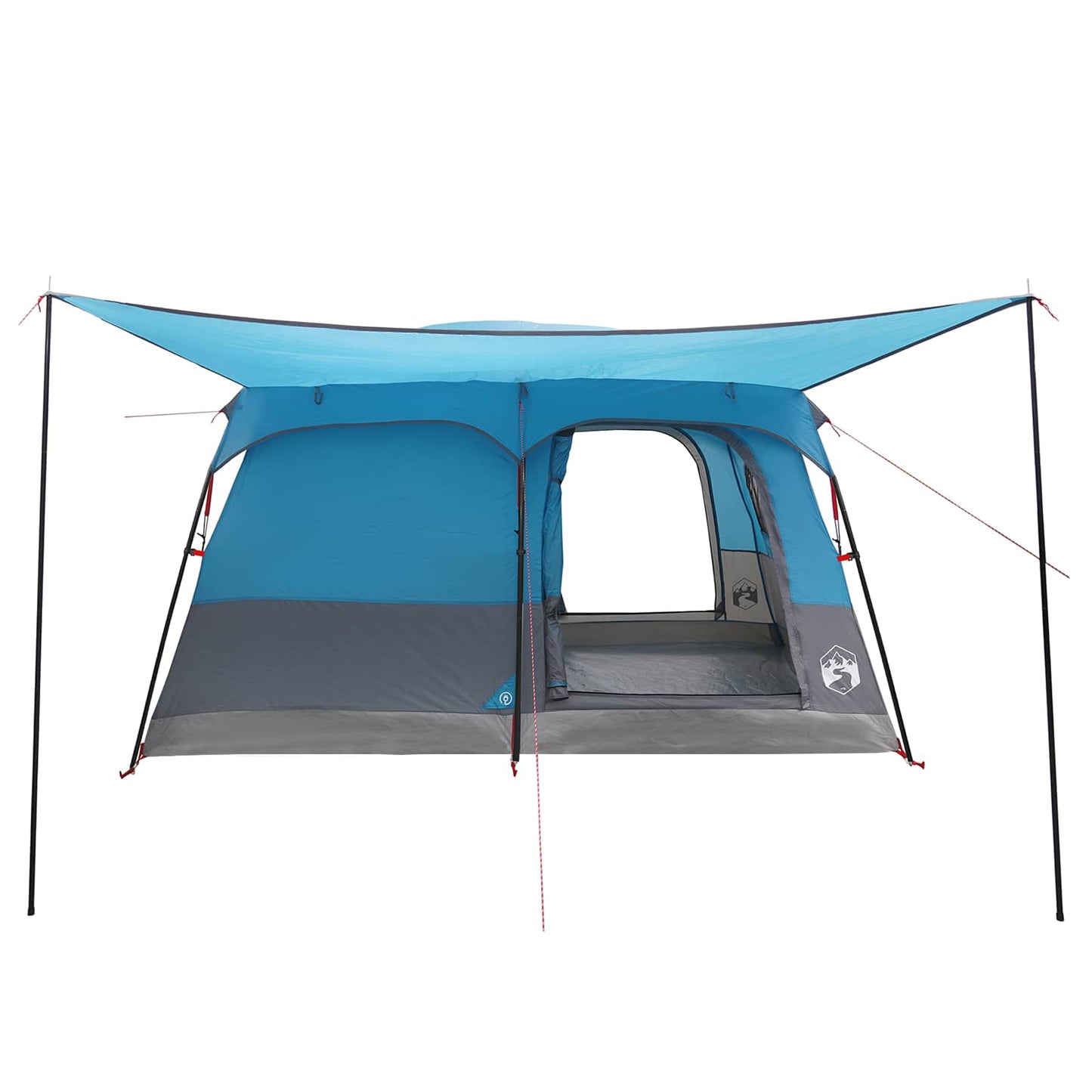 Familienzelt 10 Personen Blau Polyester und Stahl