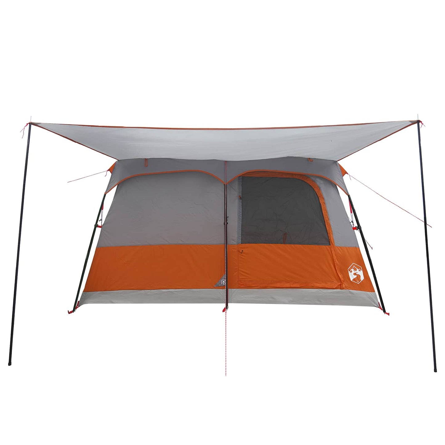 Familienzelt 10 Personen Grau und Orange Polyester und Stahl