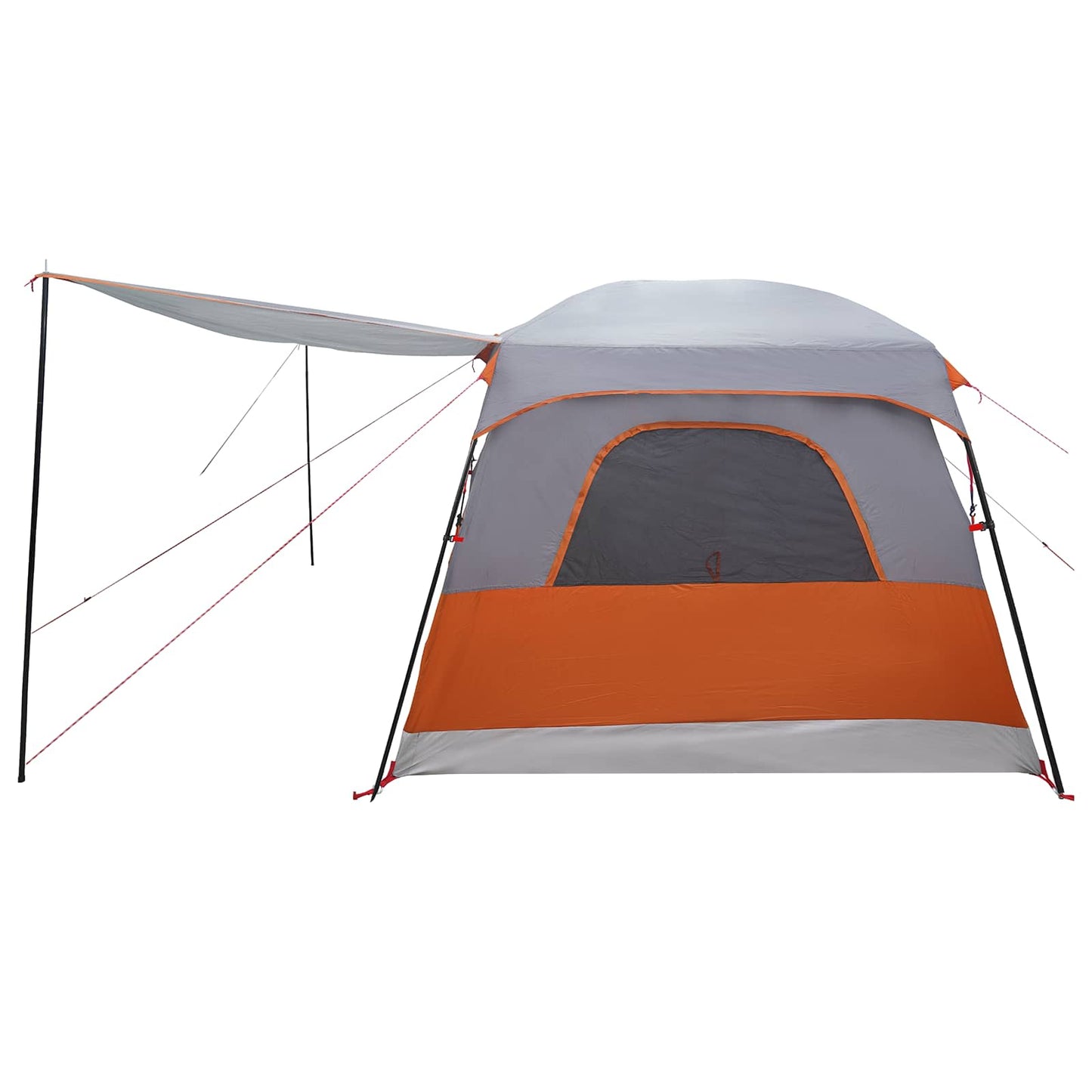 Familienzelt 10 Personen Grau und Orange Polyester und Stahl