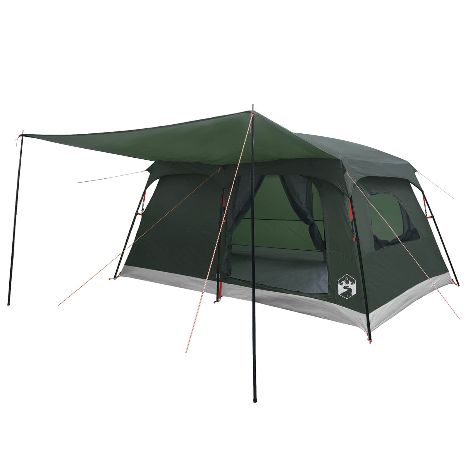 Familienzelt 10 Personen Olivegrün Polyester und Stahl