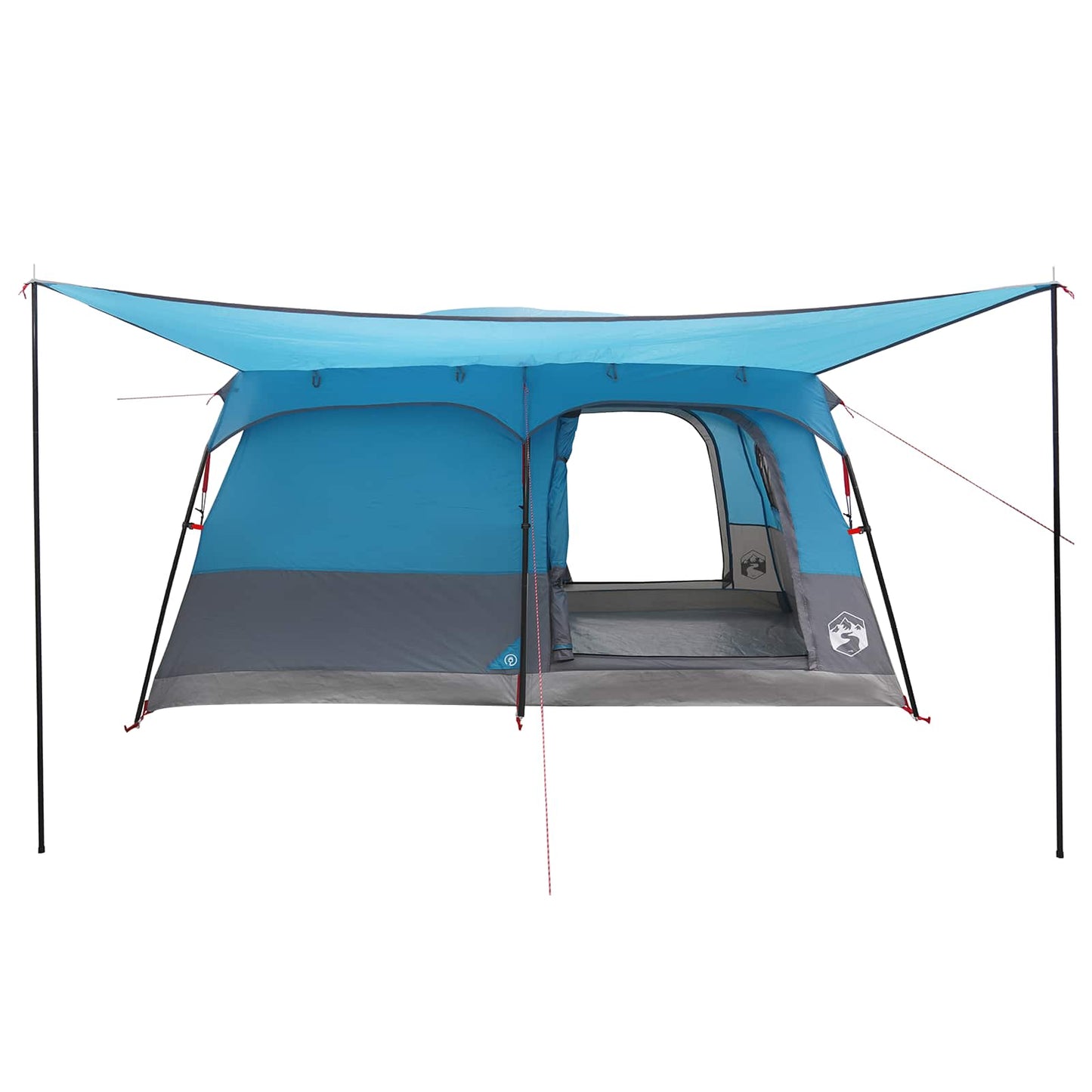 Familienzelt 14 Personen Blau Polyester und Stahl
