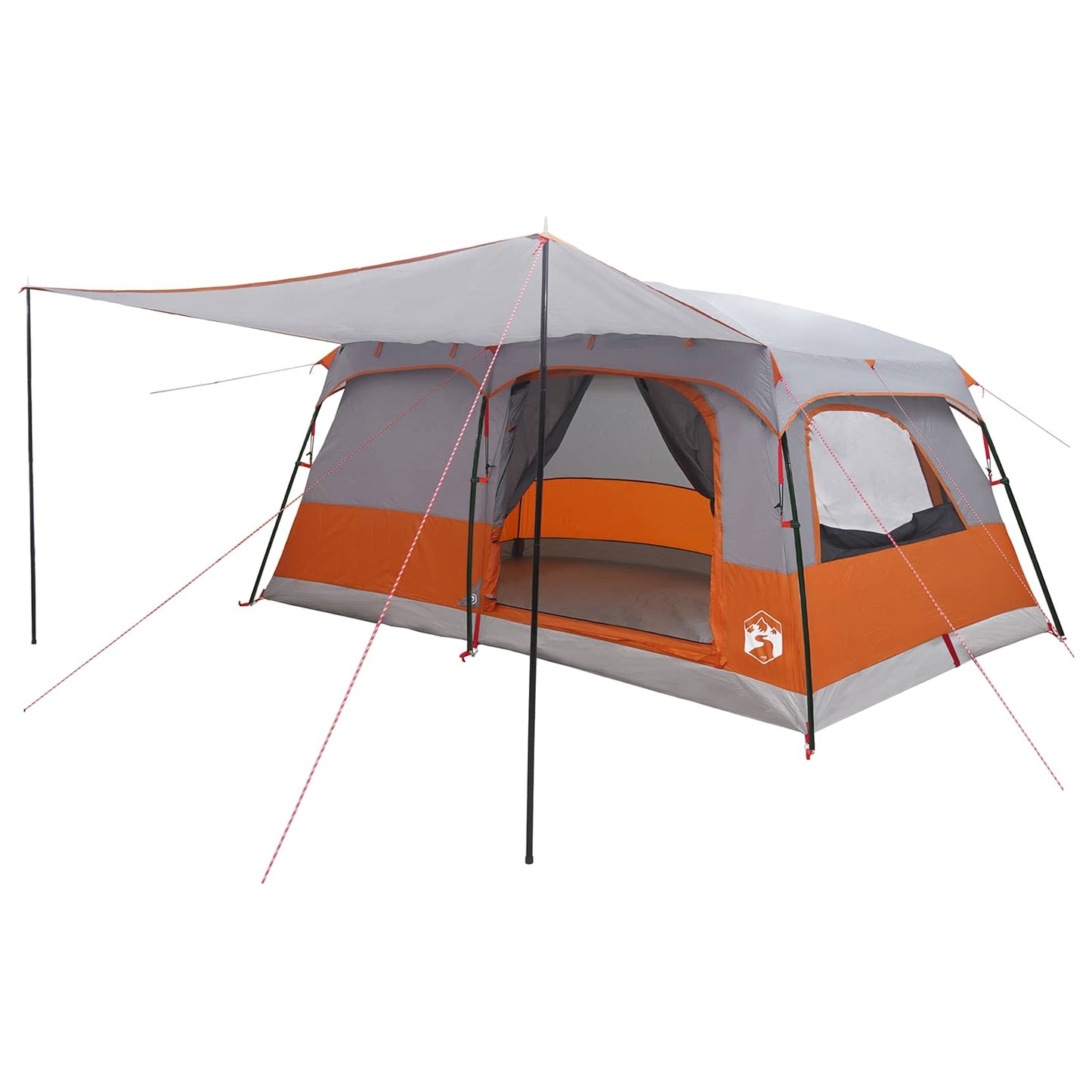 Familienzelt 14 Personen Grau und Orange Polyester und Stahl