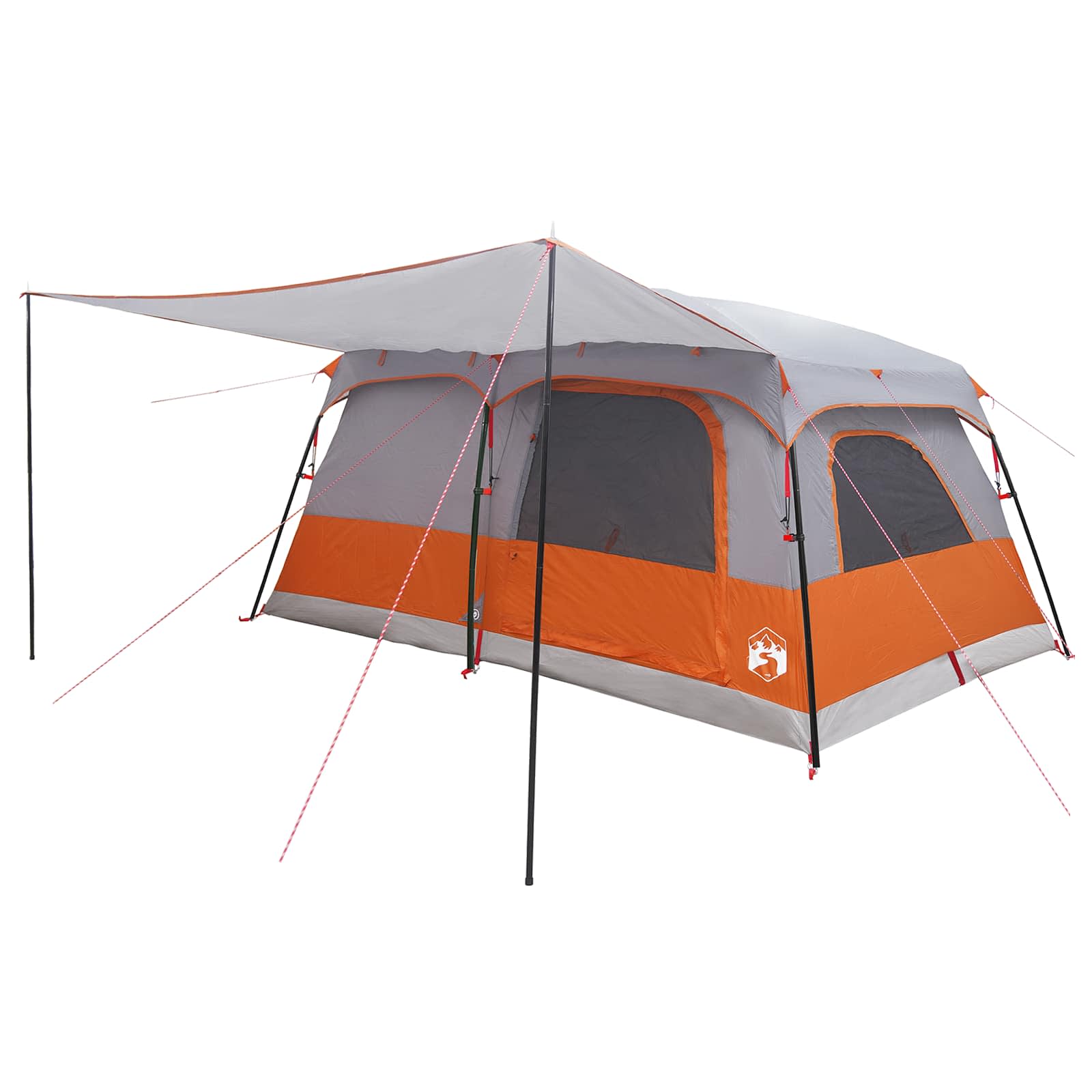 Familienzelt 14 Personen Grau und Orange Polyester und Stahl