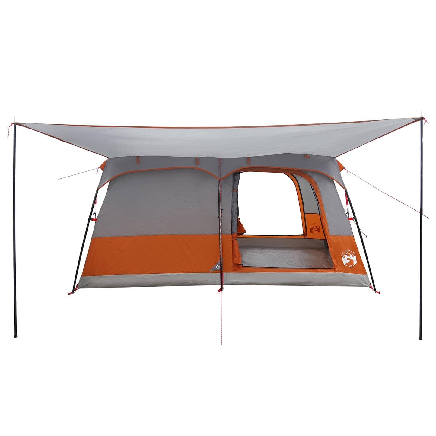 Familienzelt 14 Personen Grau und Orange Polyester und Stahl