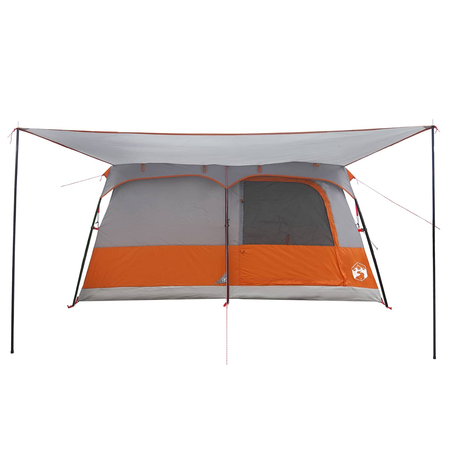 Familienzelt 14 Personen Grau und Orange Polyester und Stahl