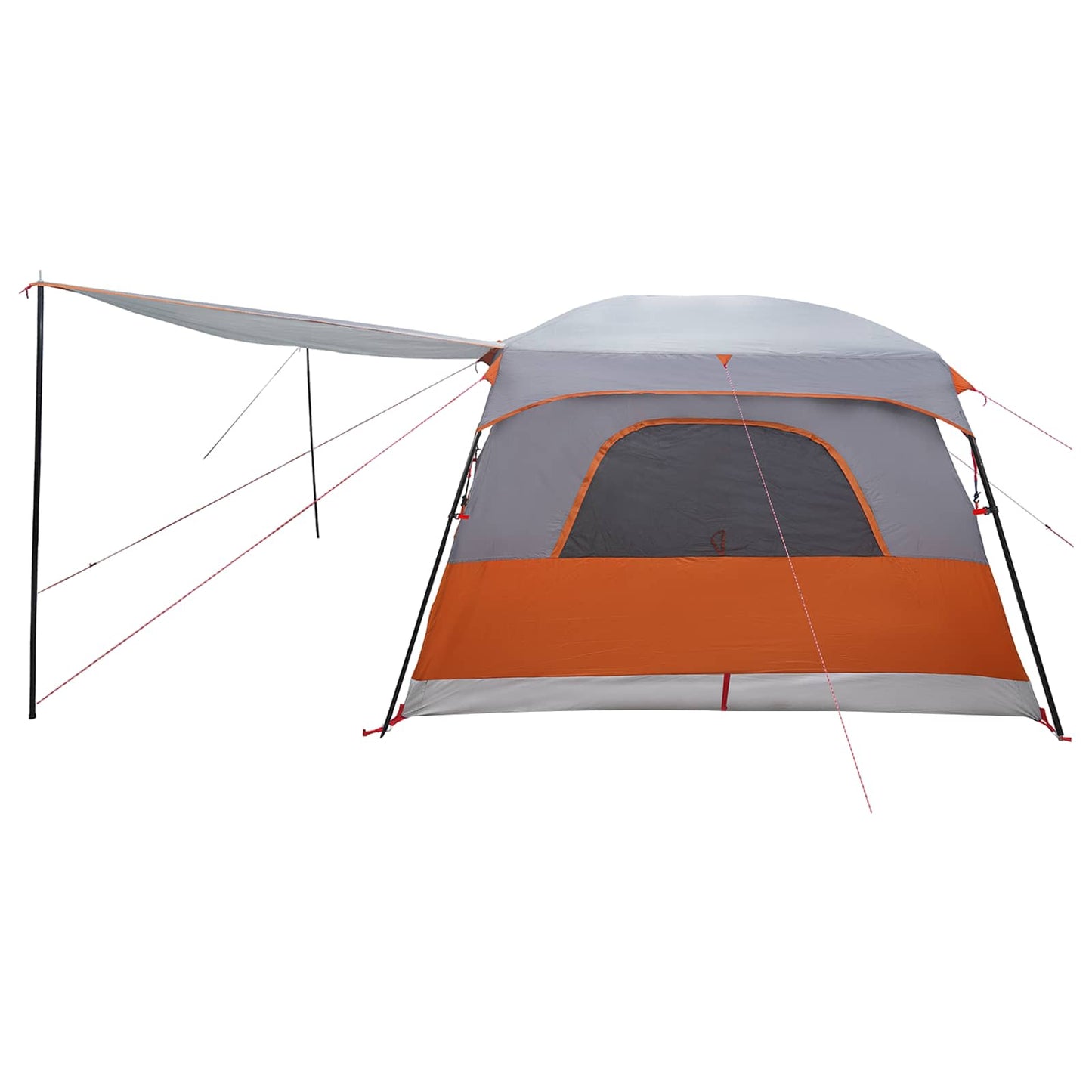 Familienzelt 14 Personen Grau und Orange Polyester und Stahl