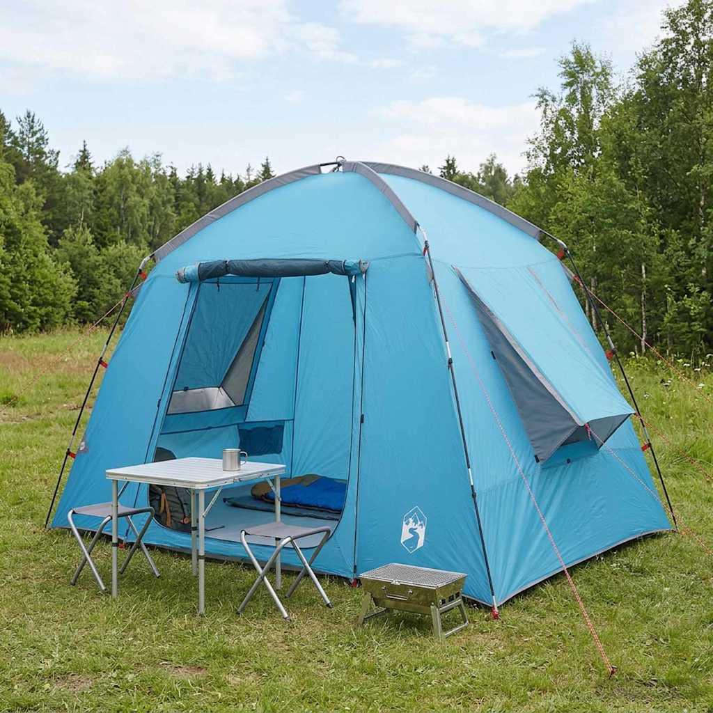 Hütten-Zelt 3 Personen Blau Polyester