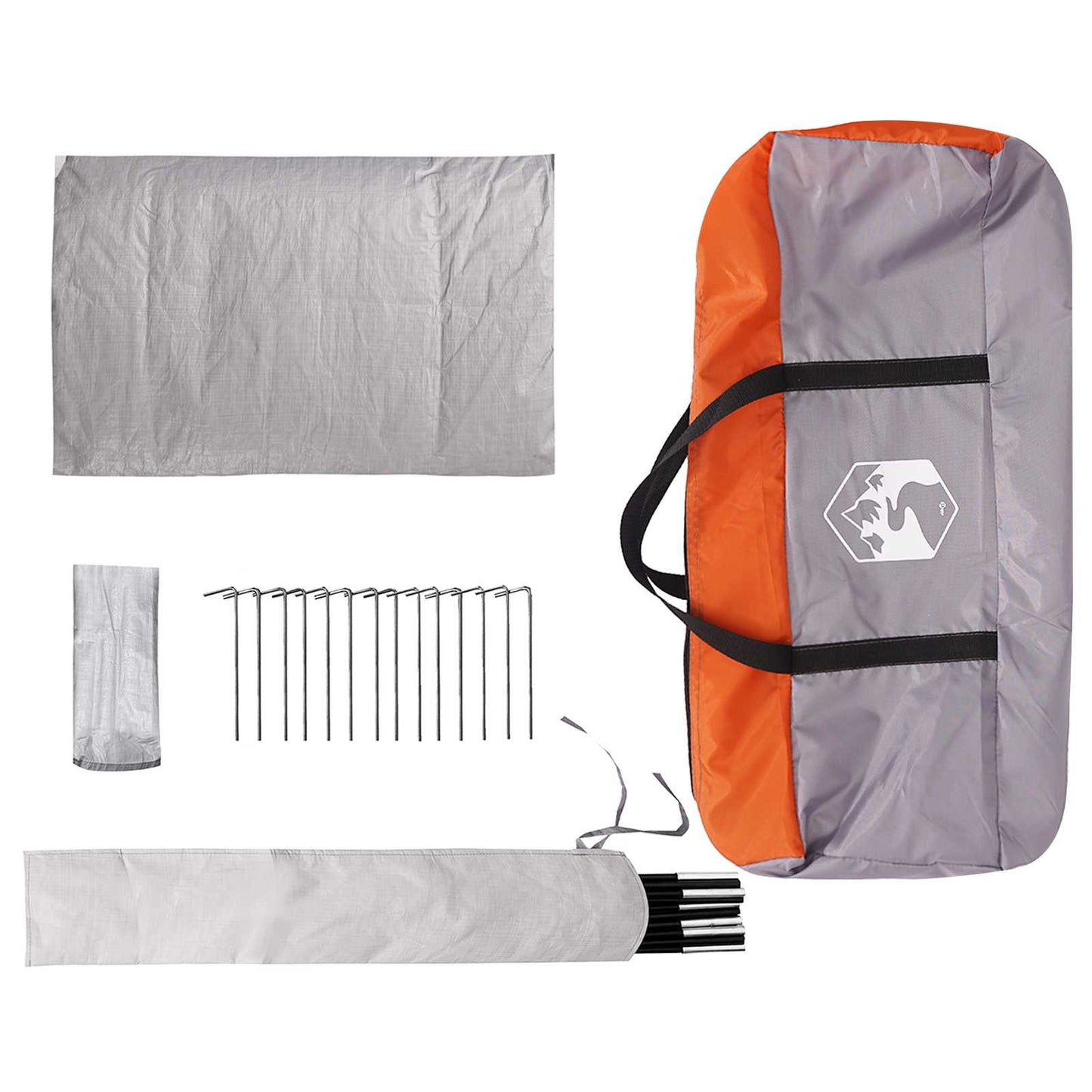 Hütten-Zelt Grau und Orange 210 x 210 x 138 cm Polyester