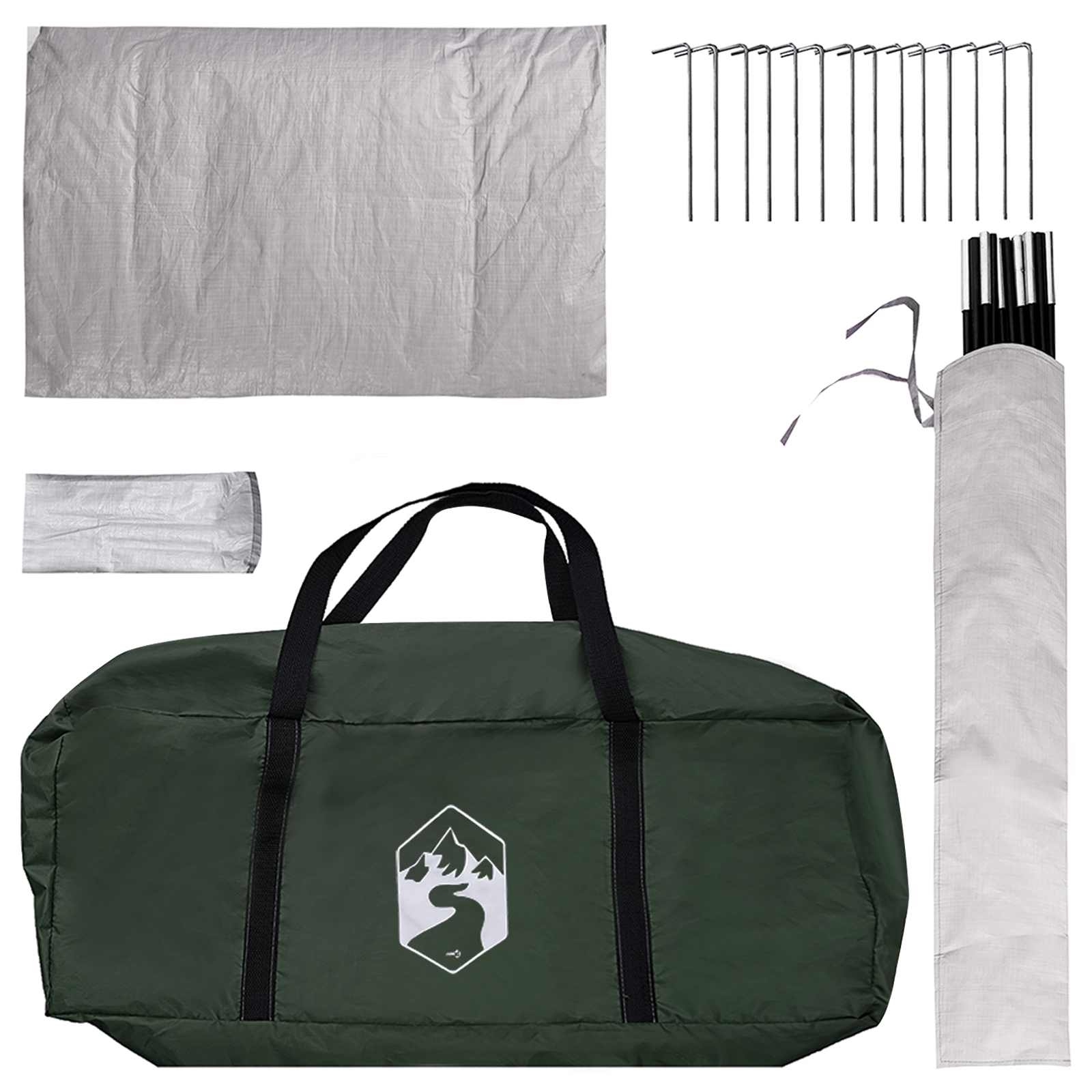 Hütten-Zelt mit Dach Olivegrün 210 x 210 x 138 cm Polyester