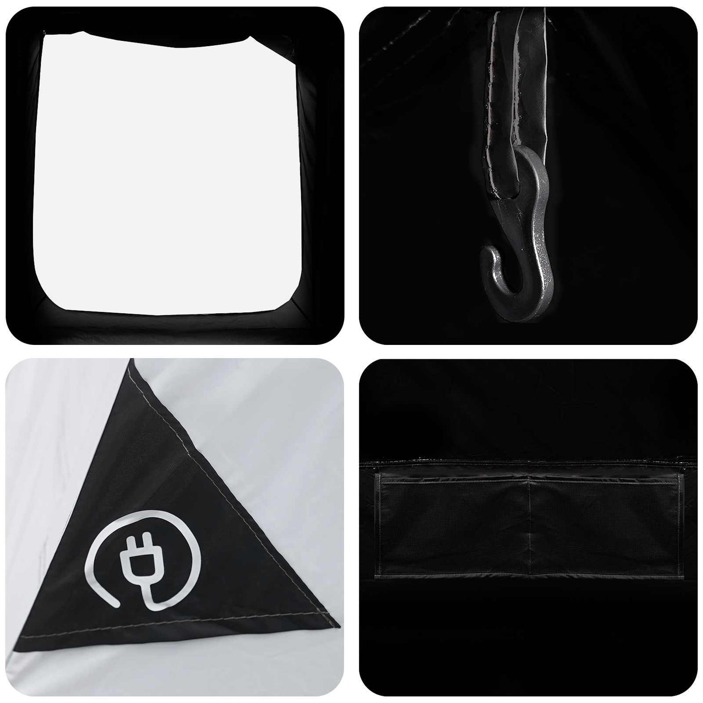 Hütten-Zelt mit Dach Weiß Blackout 210 x 210 x 138 cm Polyester