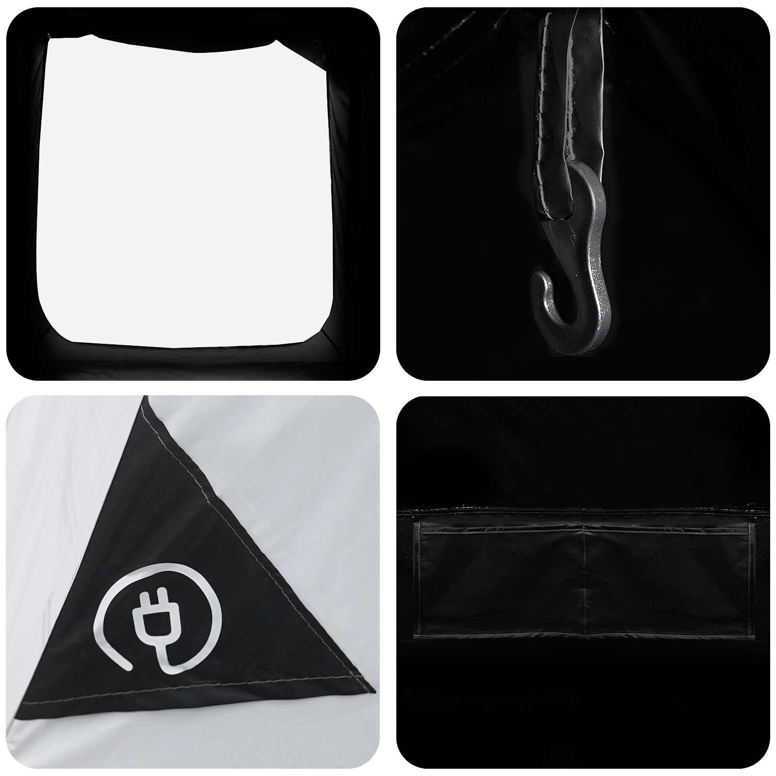 Hütten-Zelt mit Dach Weiß Blackout 210 x 210 x 138 cm Polyester