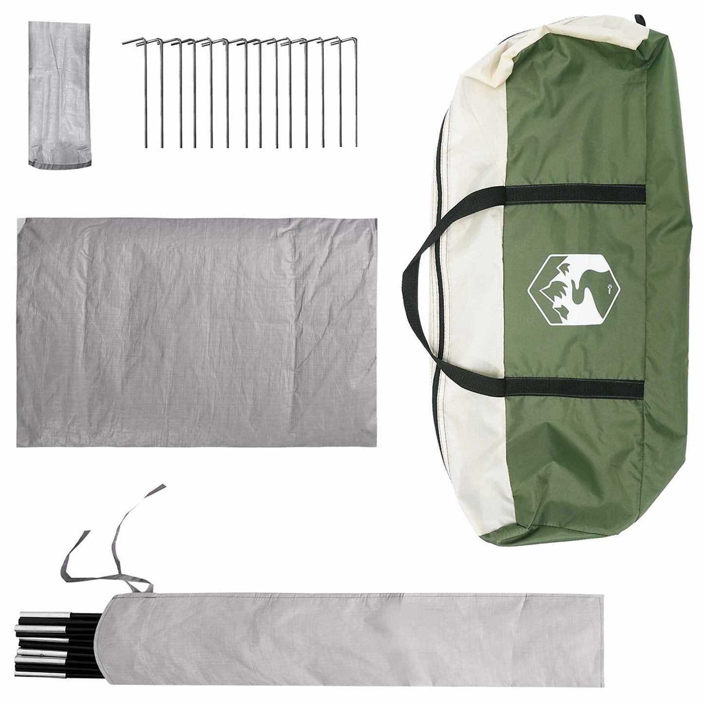 Hütten-Zelt mit Dach Grün 300 x 210 x 156 cm Polyester
