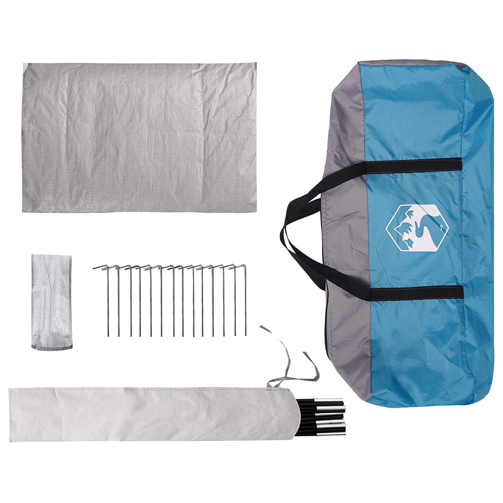 Hütten-Zelt mit Dach Blau 300 x 210 x 156 cm Polyester
