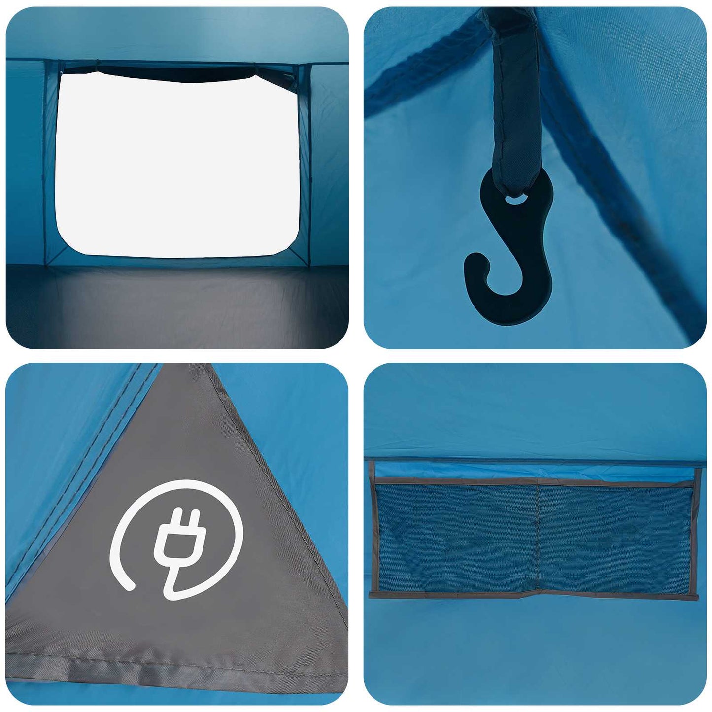 Hütten-Zelt mit Dach Blau 300 x 210 x 156 cm Polyester