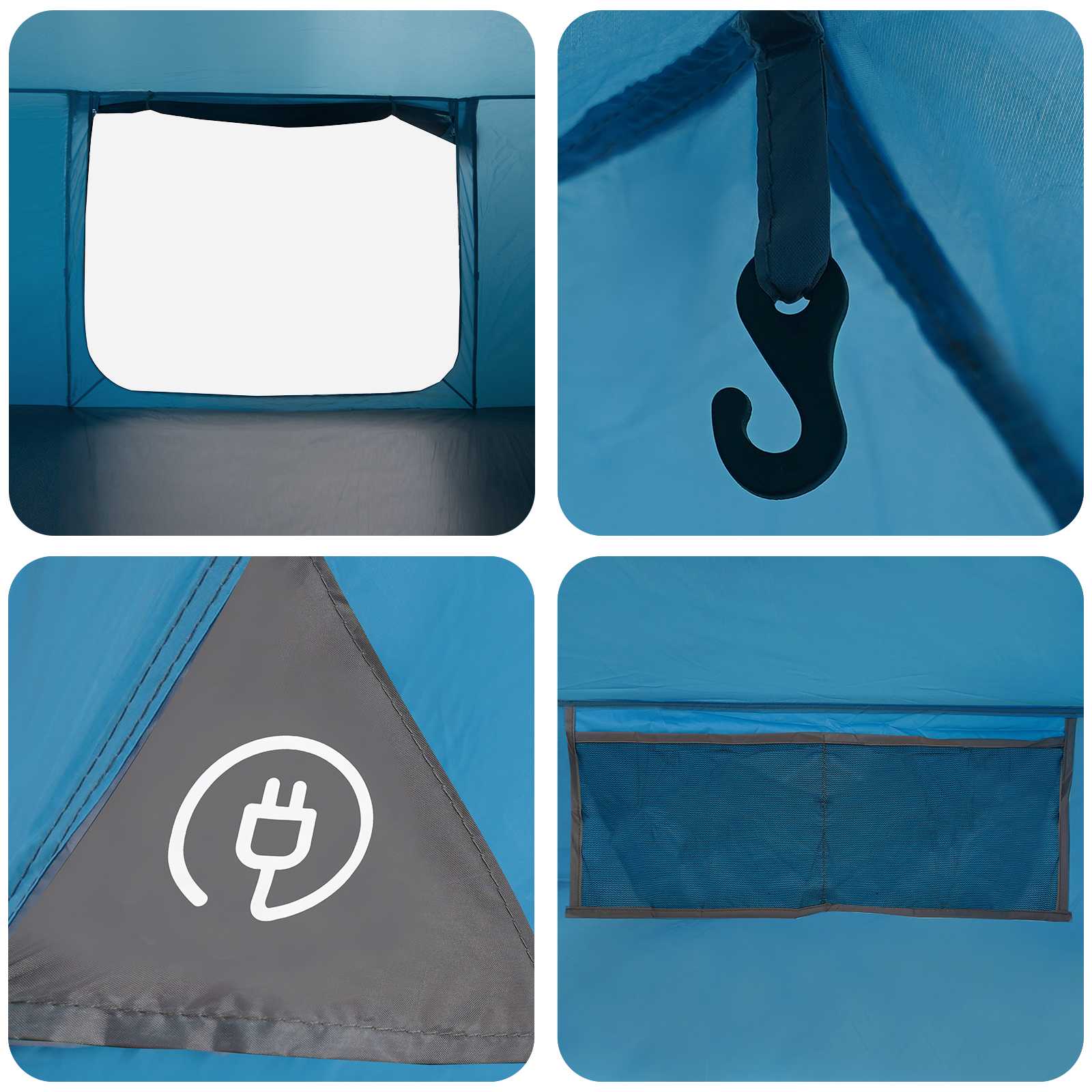 Hütten-Zelt mit Dach Blau 300 x 210 x 156 cm Polyester