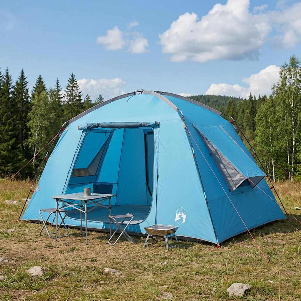 Hütten-Zelt mit Dach Blau 300 x 210 x 156 cm Polyester