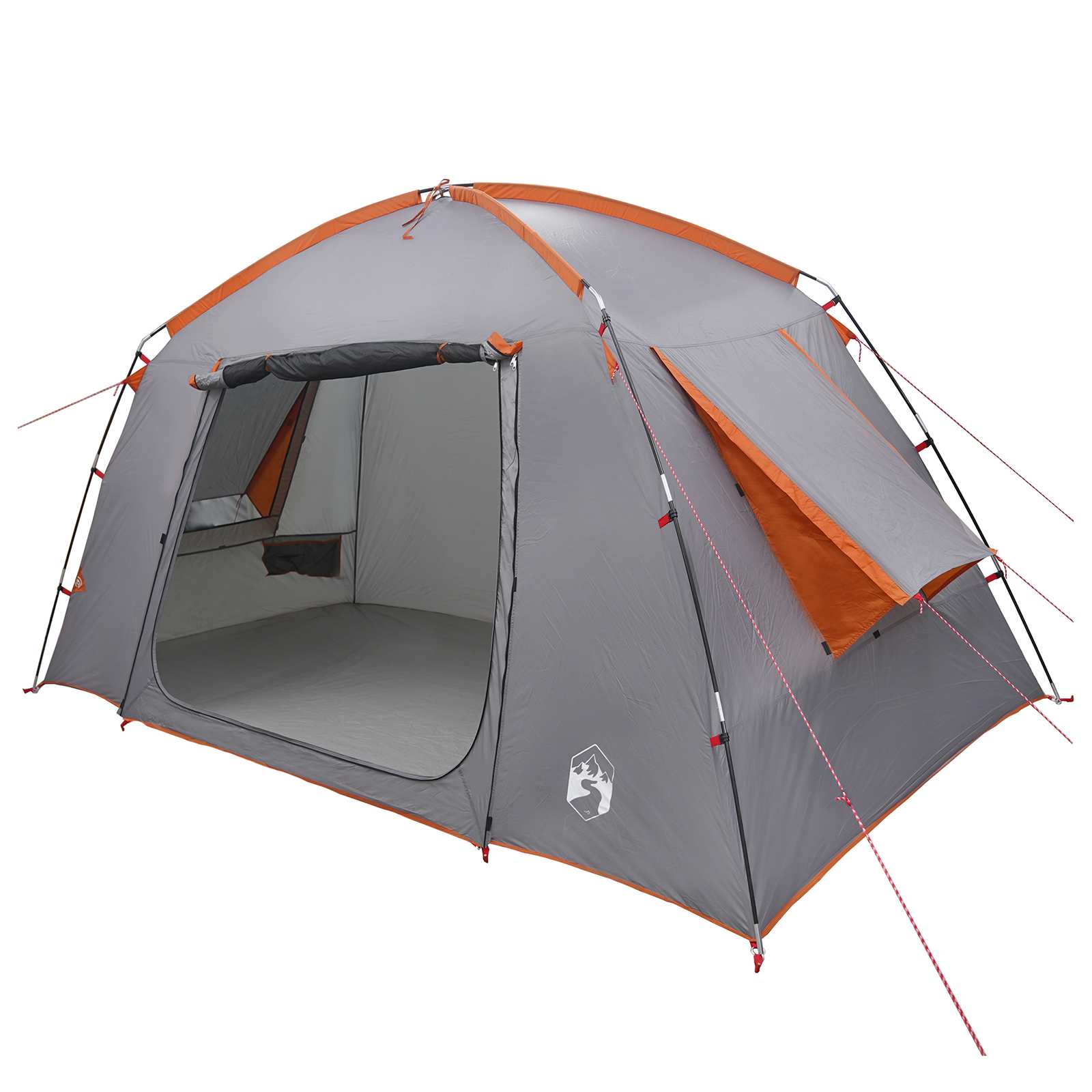 Hütten-Zelt Grau und Orange 300 x 210 x 156 cm Polyester