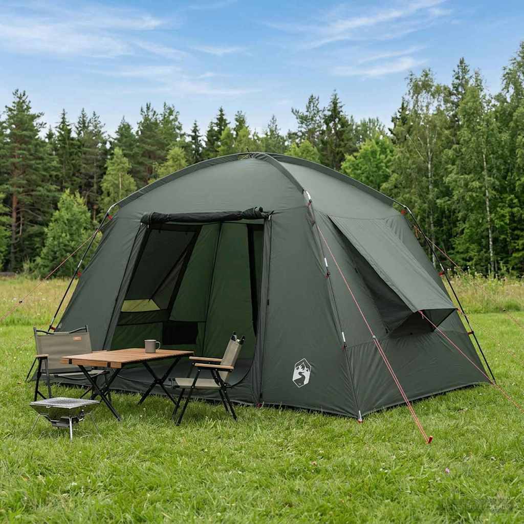 Hütten-Zelt mit Dach Olivegrün 300 x 210 x 156 cm Polyester
