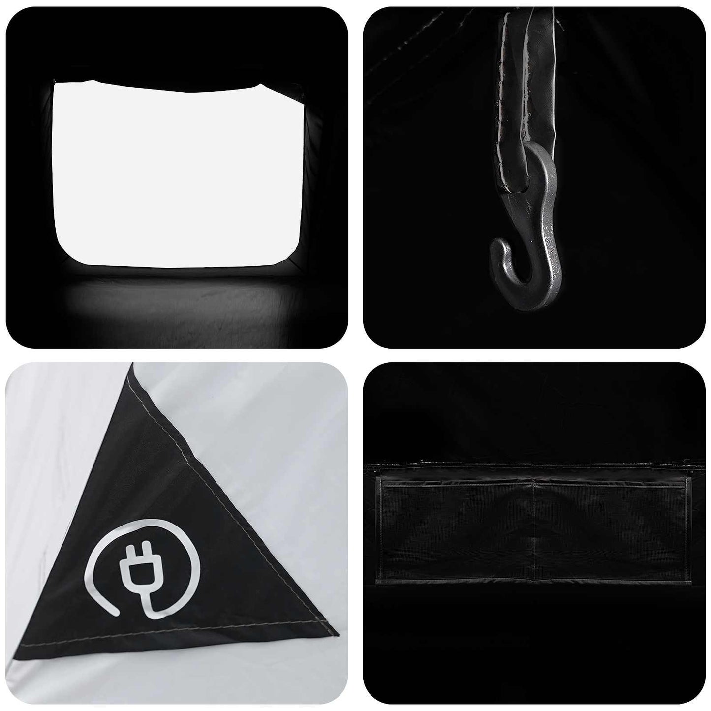 Hütten-Zelt mit Dach Weiß Blackout 300 x 210 x 156 cm Polyester
