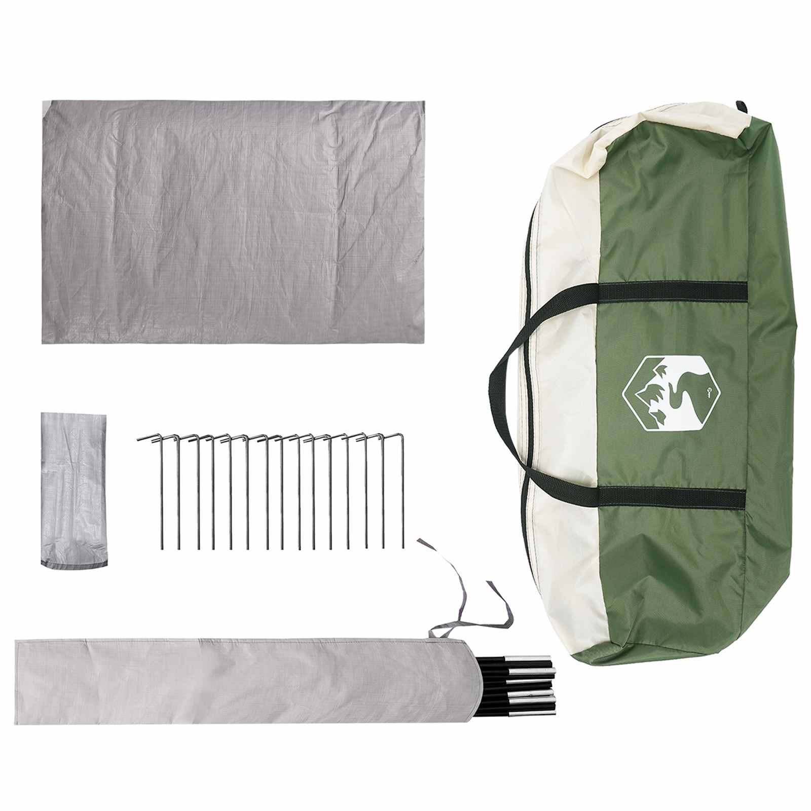 Hütten-Zelt mit Dach Grün 400 x 210 x 180 cm Polyester