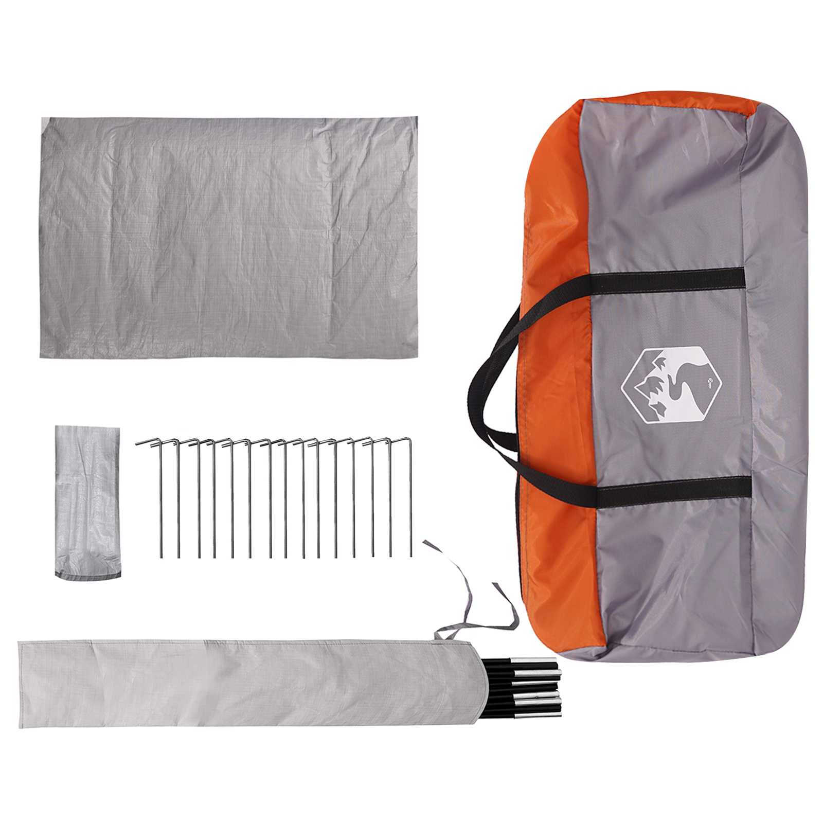 Hütten-Zelt Grau und Orange 400 x 210 x 180 cm Polyester