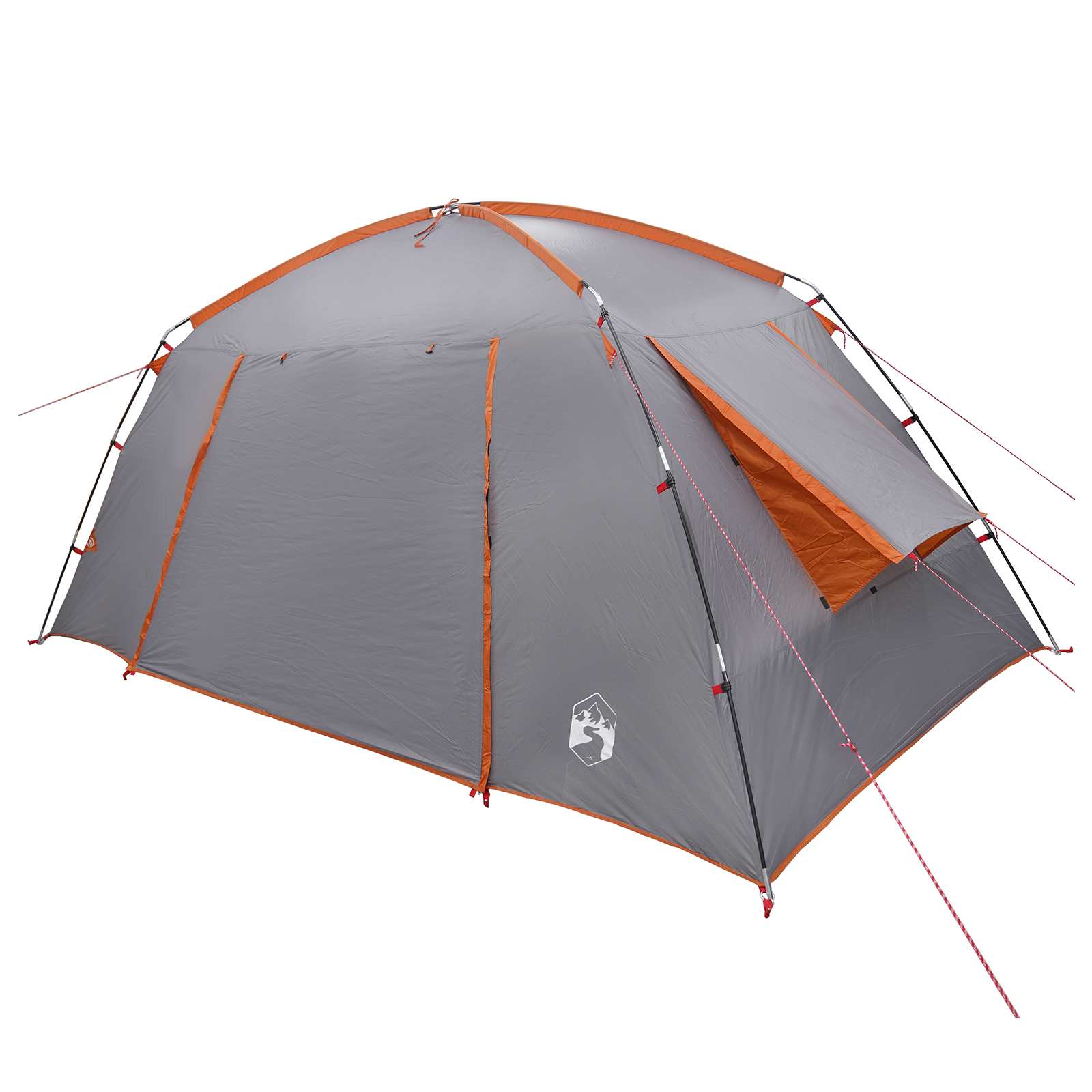 Hütten-Zelt Grau und Orange 400 x 210 x 180 cm Polyester