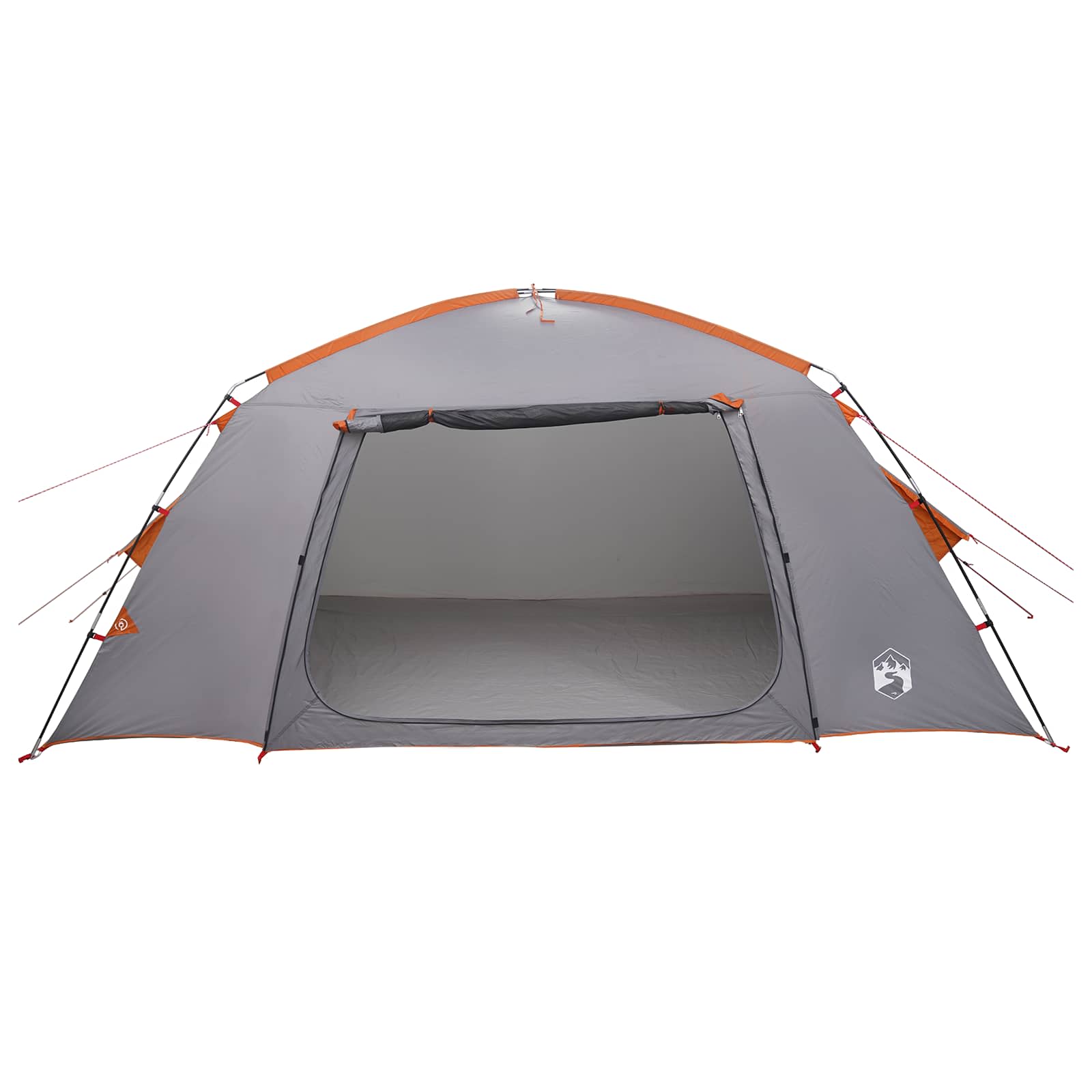 Hütten-Zelt Grau und Orange 400 x 210 x 180 cm Polyester