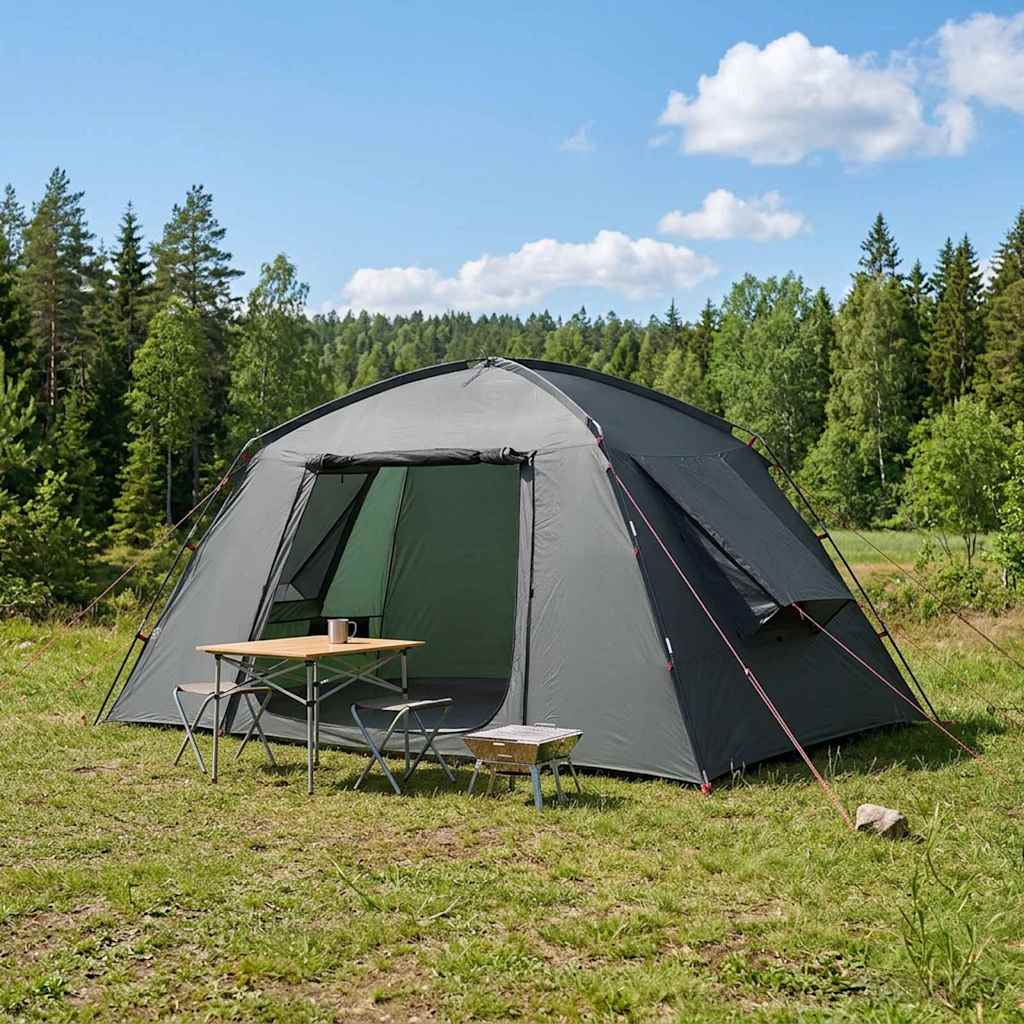 Hütten-Zelt mit Dach Olivegrün 400 x 210 x 180 cm Polyester