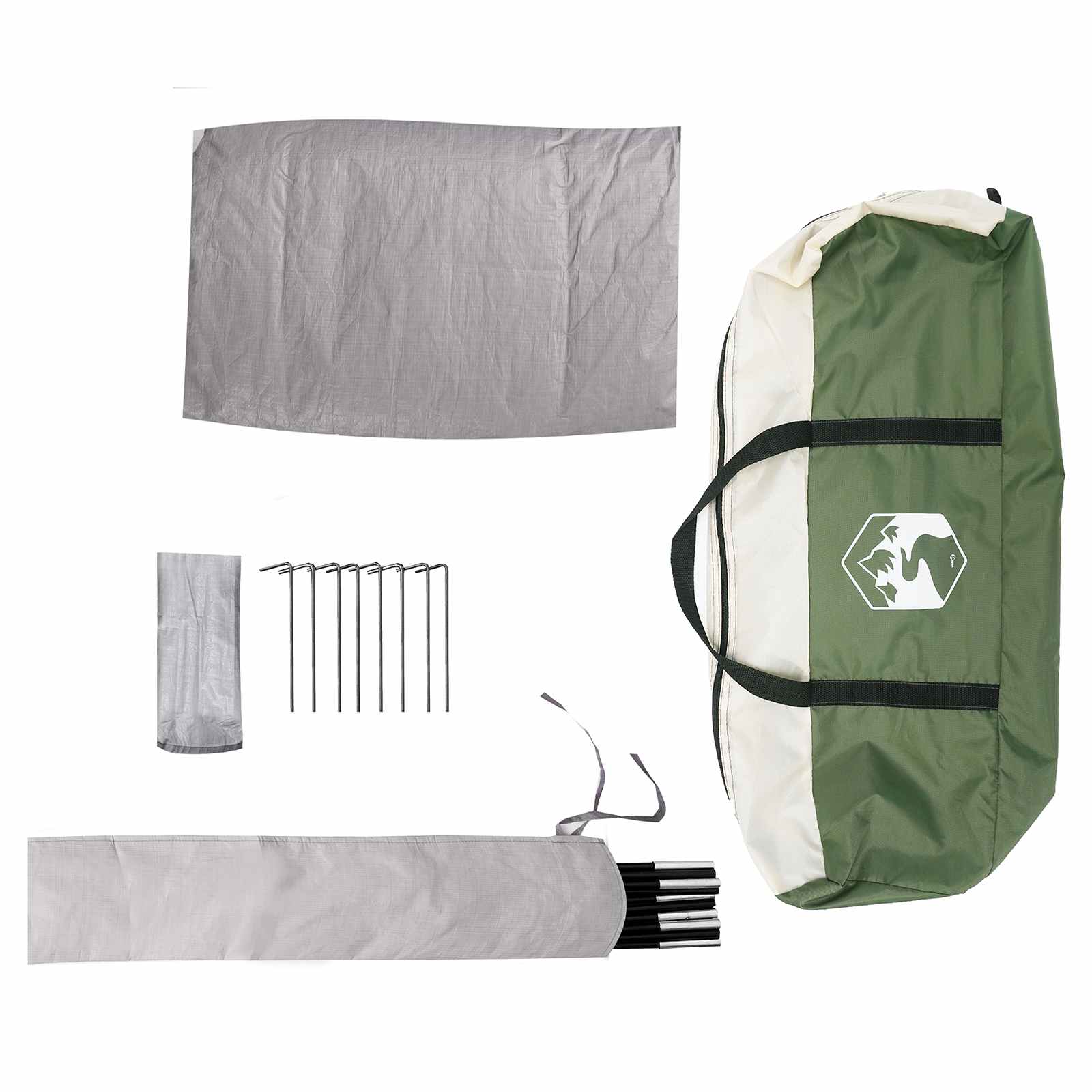 Campingzelt mit Regenhaube wasserdicht 4 Personen Grün
