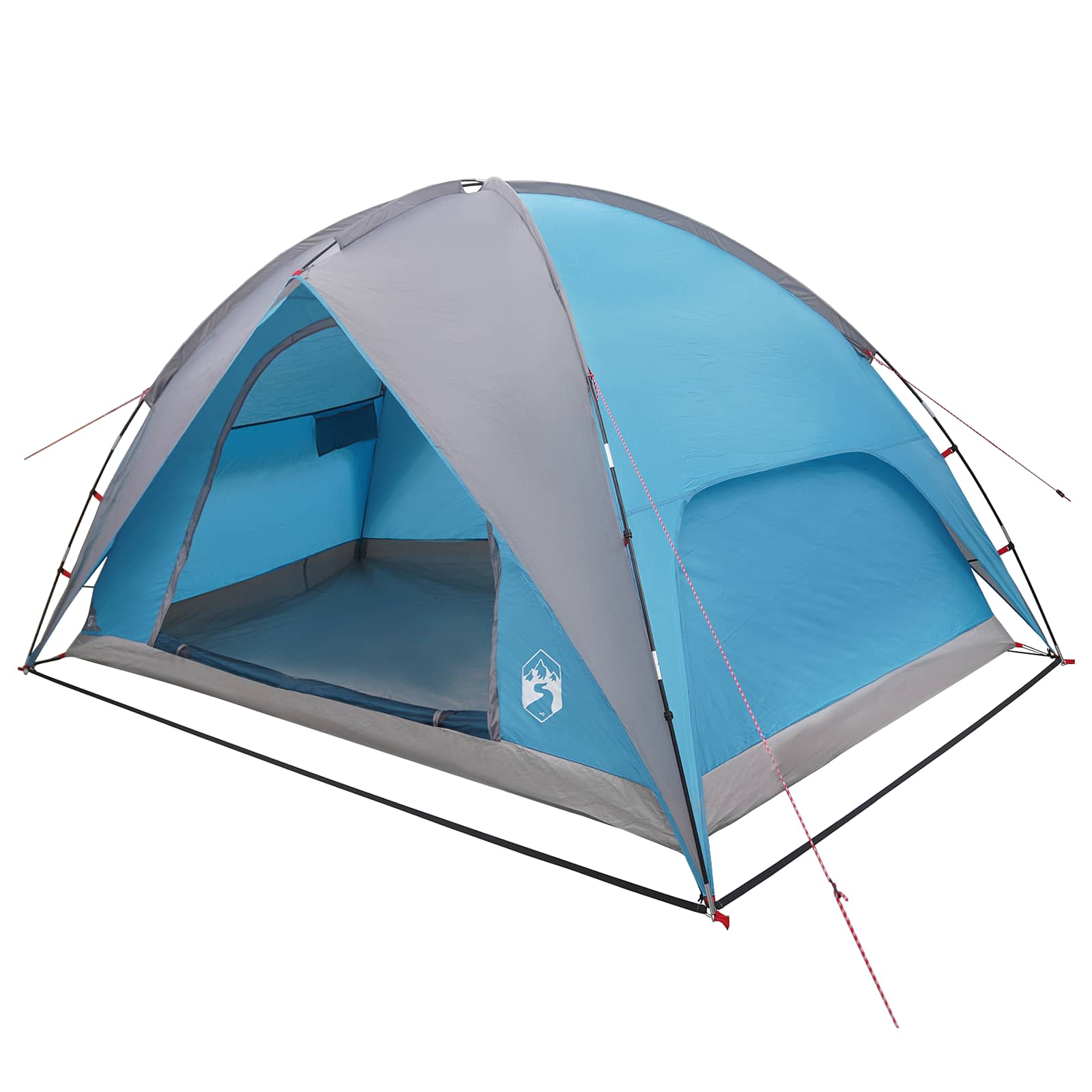 Campingzelt mit Regenhaube wasserdicht 4 Personen Blau