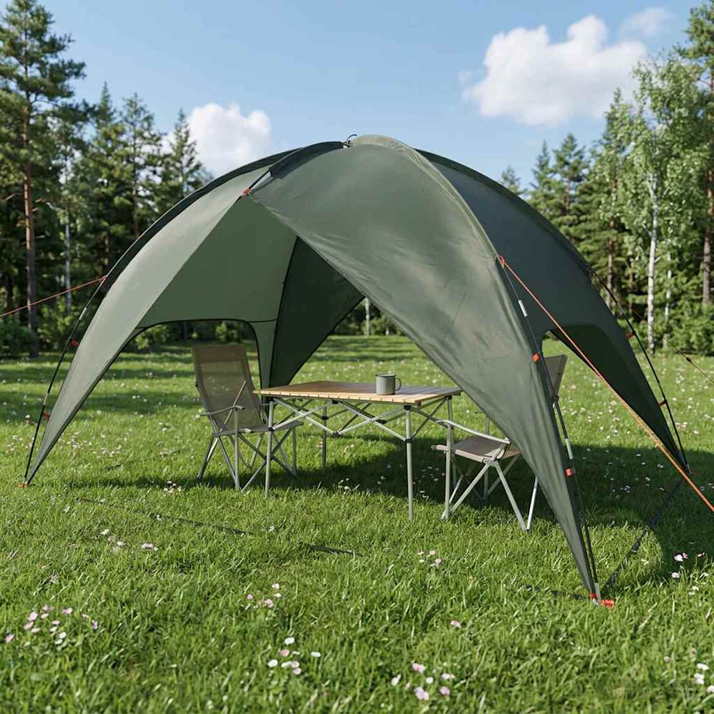 Campingzelt mit Regenhaube wasserdicht 4 Personen Olivegrün
