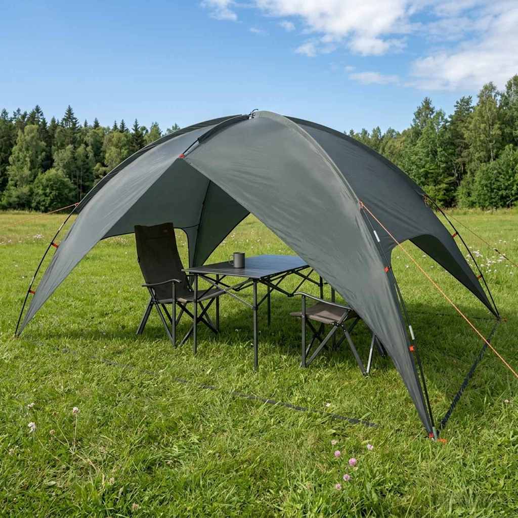 Campingzelt mit Regenhaube wasserdicht 4 Personen Olivegrün