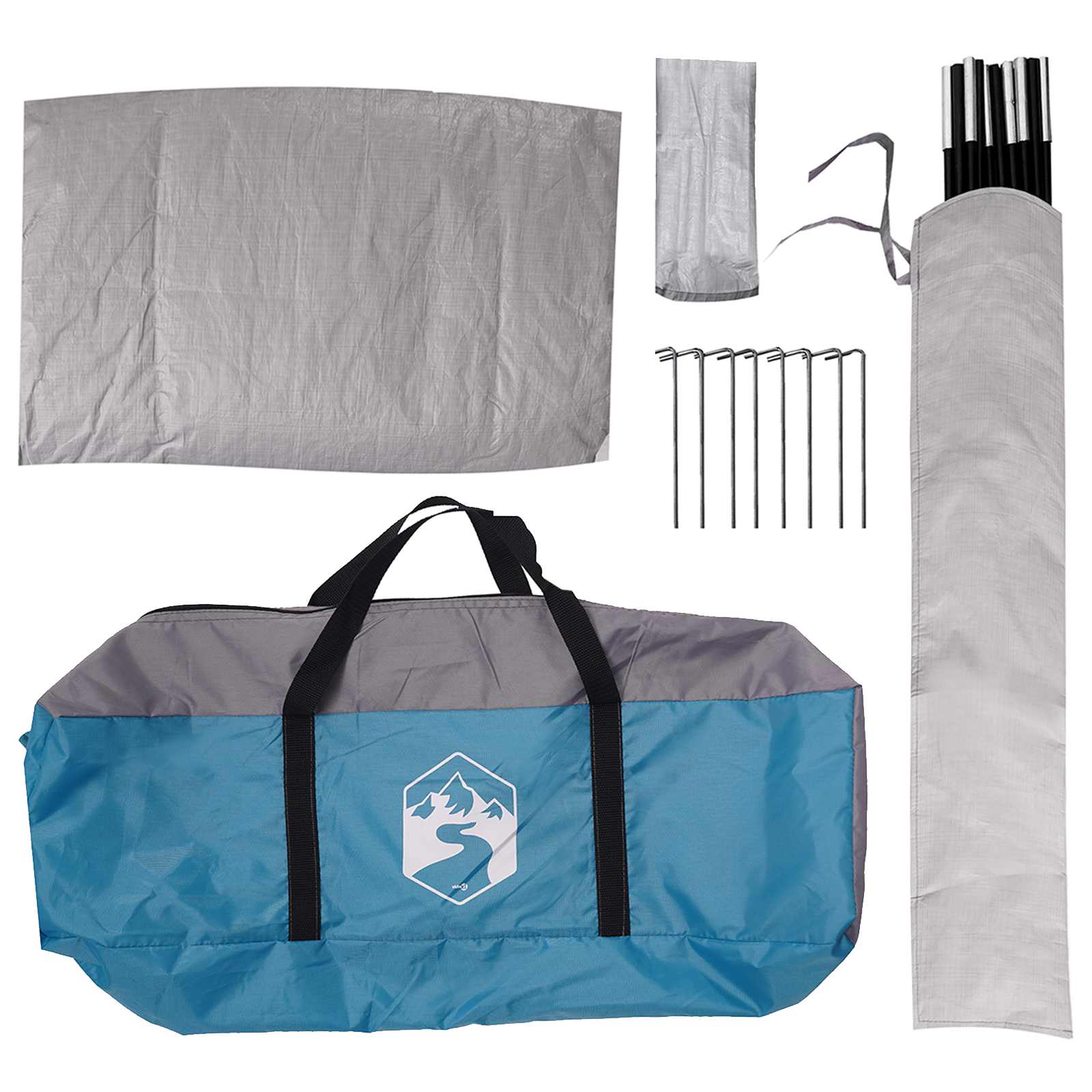 Autozelt mit Dach Blau 239 x 210 x 210 cm Polyester und Stahl