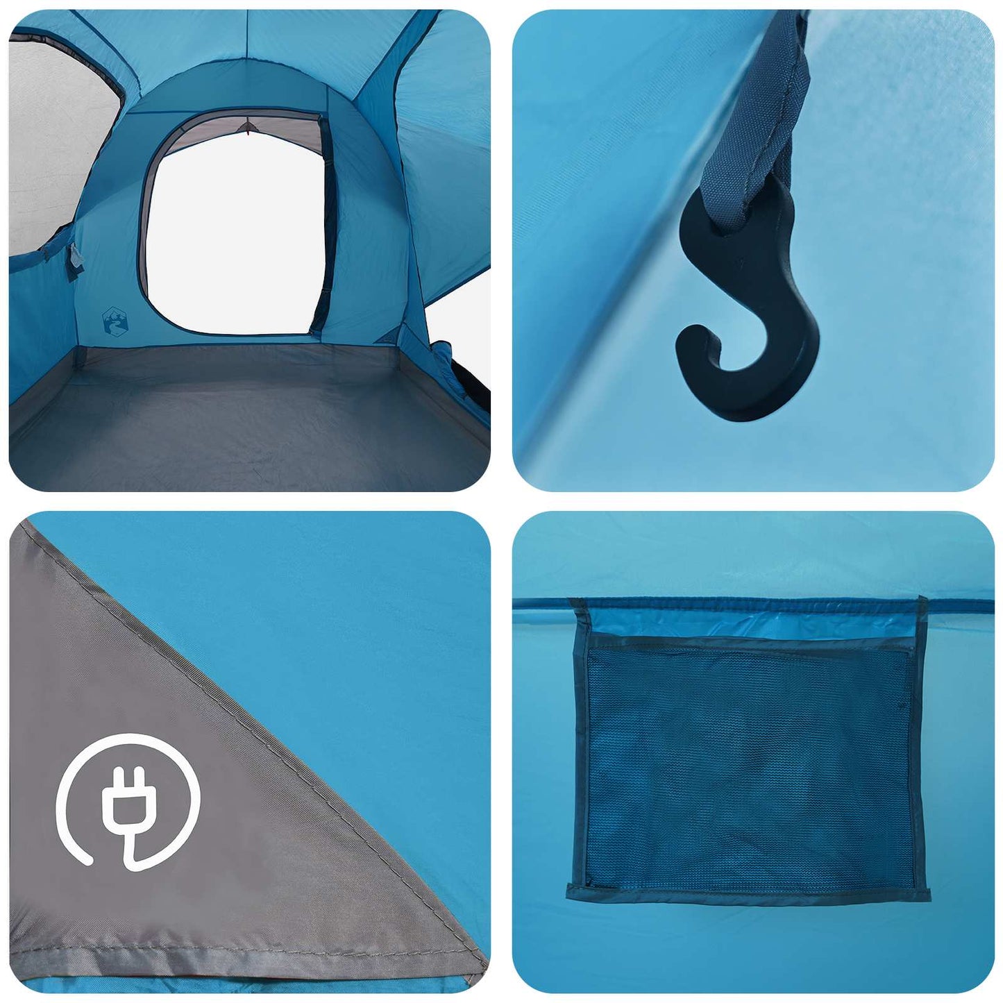 Autozelt mit Dach Blau 239 x 210 x 210 cm Polyester und Stahl