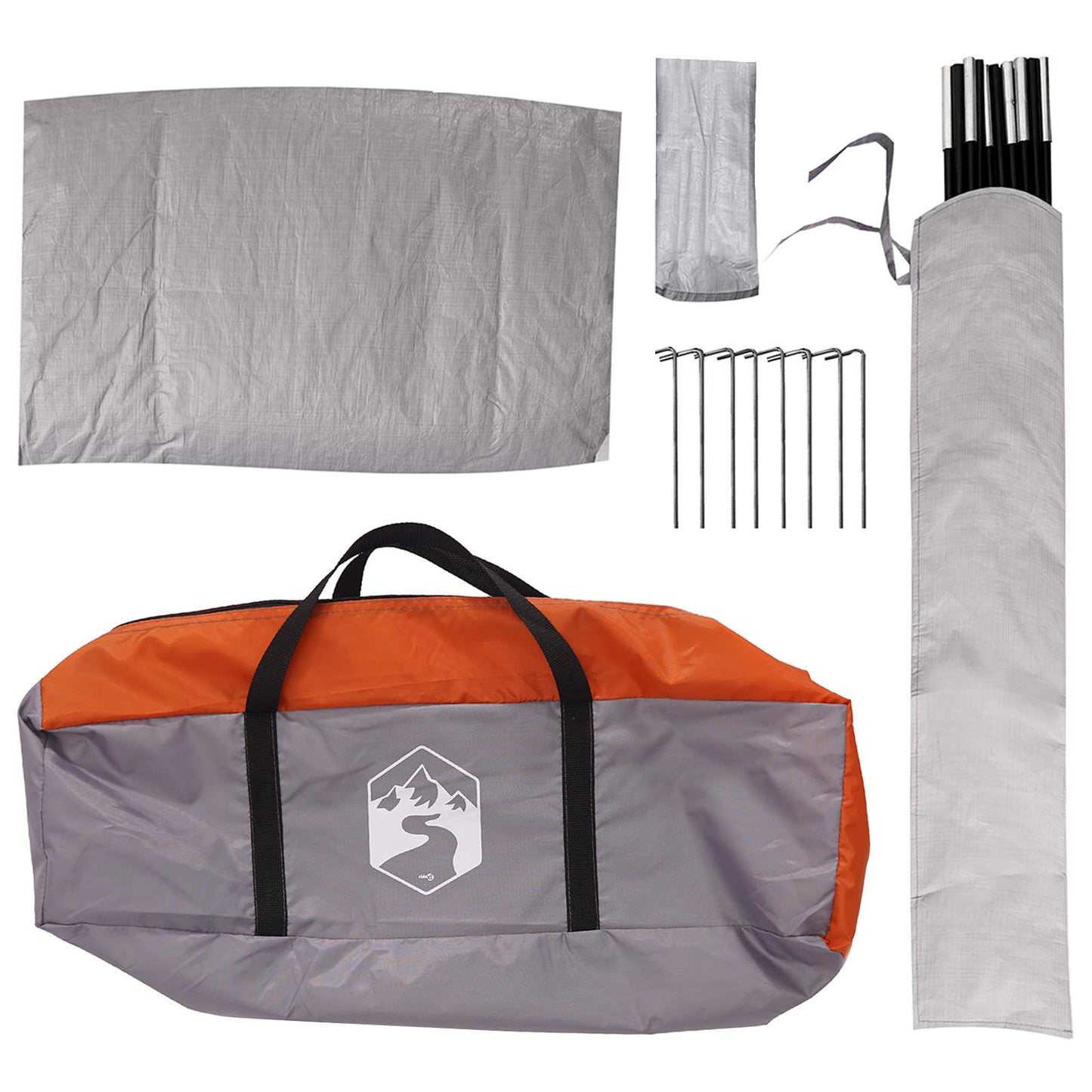 Autozelt Grau und Orange 239 x 210 x 210 cm Polyester und Stahl