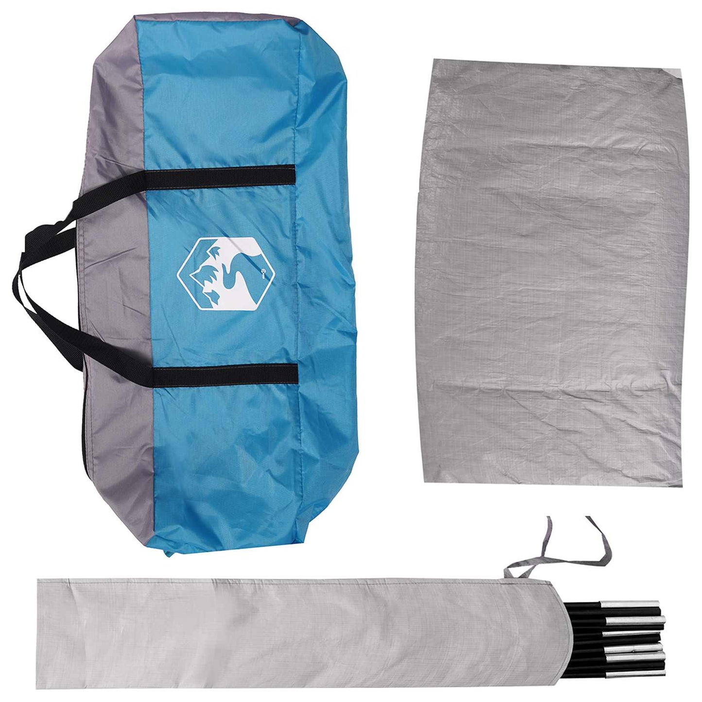 Autozelt 200 x 170 x 170 cm Blau Polyester und Stahl