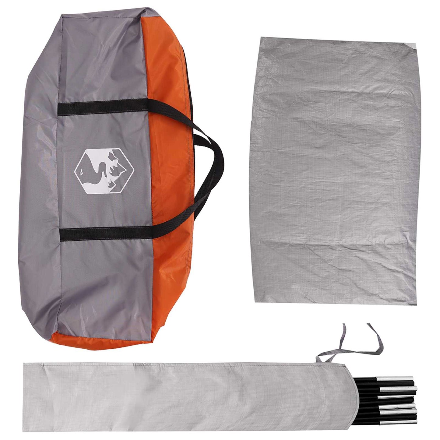 Autozelt 200 x 170 x 170 cm Grau und Orange Polyester und Stahl