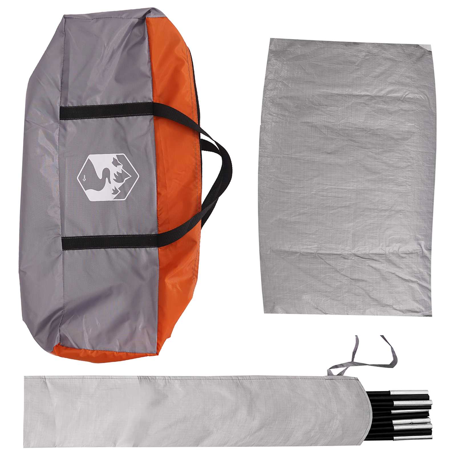 Autozelt 200 x 170 x 170 cm Grau und Orange Polyester und Stahl