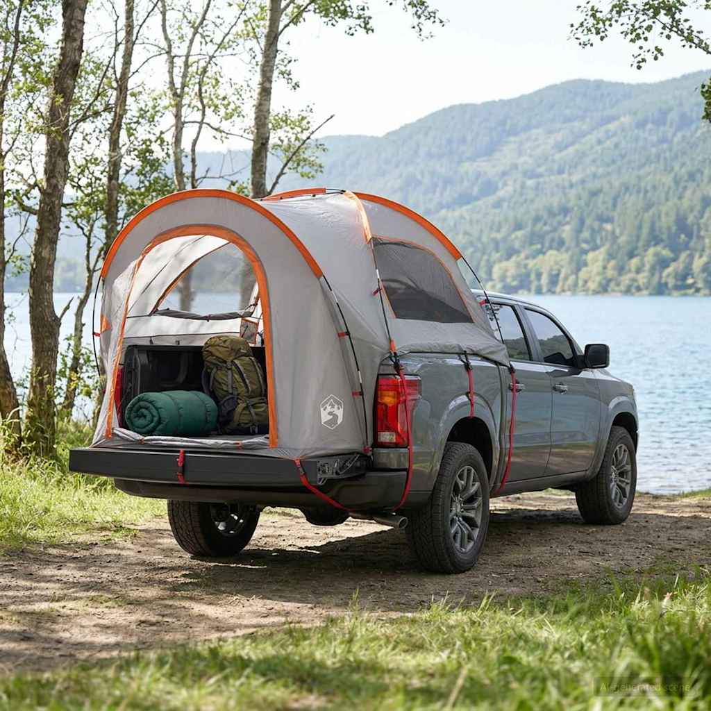 Autozelt 200 x 170 x 170 cm Grau und Orange Polyester und Stahl